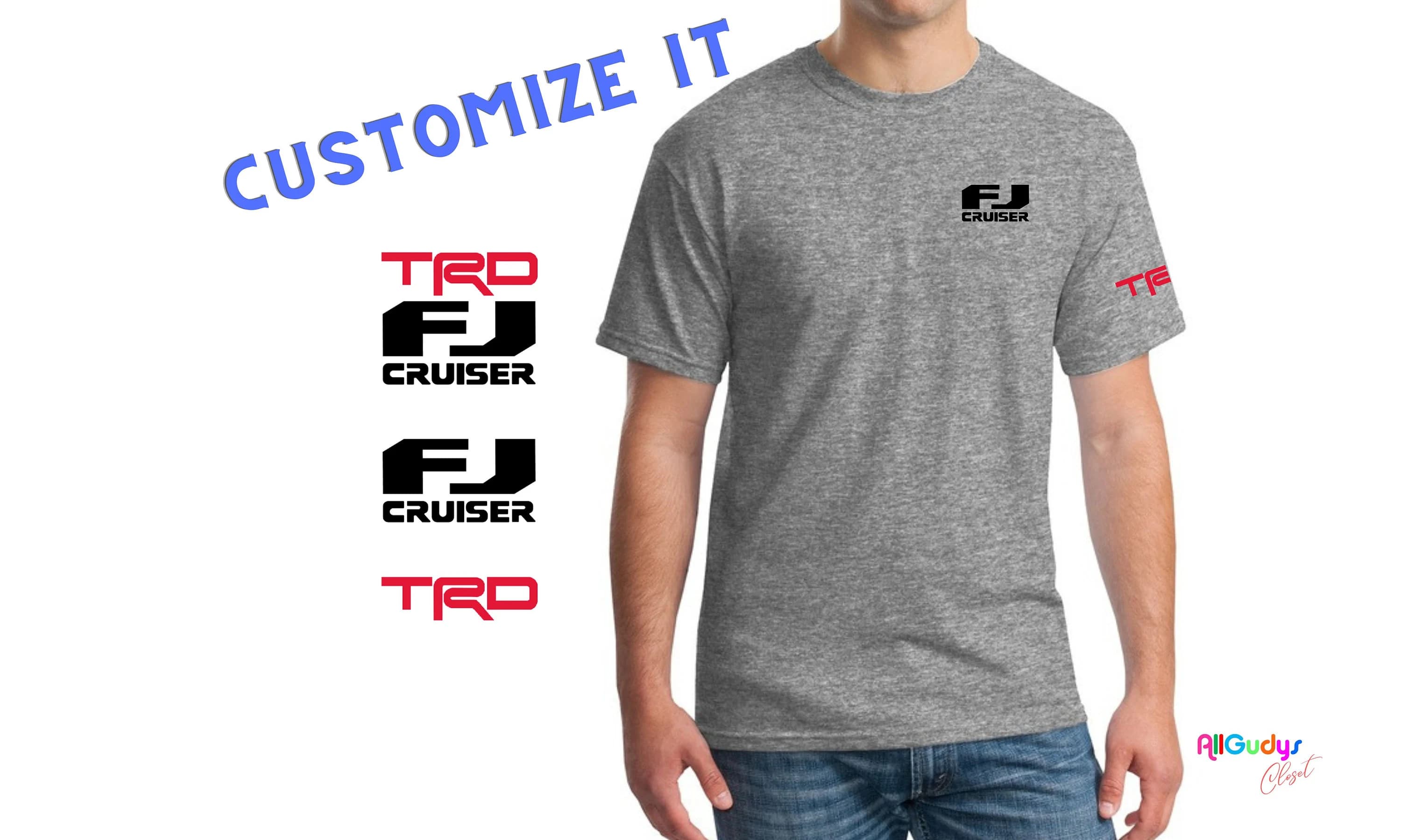 FJ Cruiser t-shirt customizable on Gildan Soft Style shirts, Toyota offroad lover shirts with TRD logo on the left sleeve - image 5