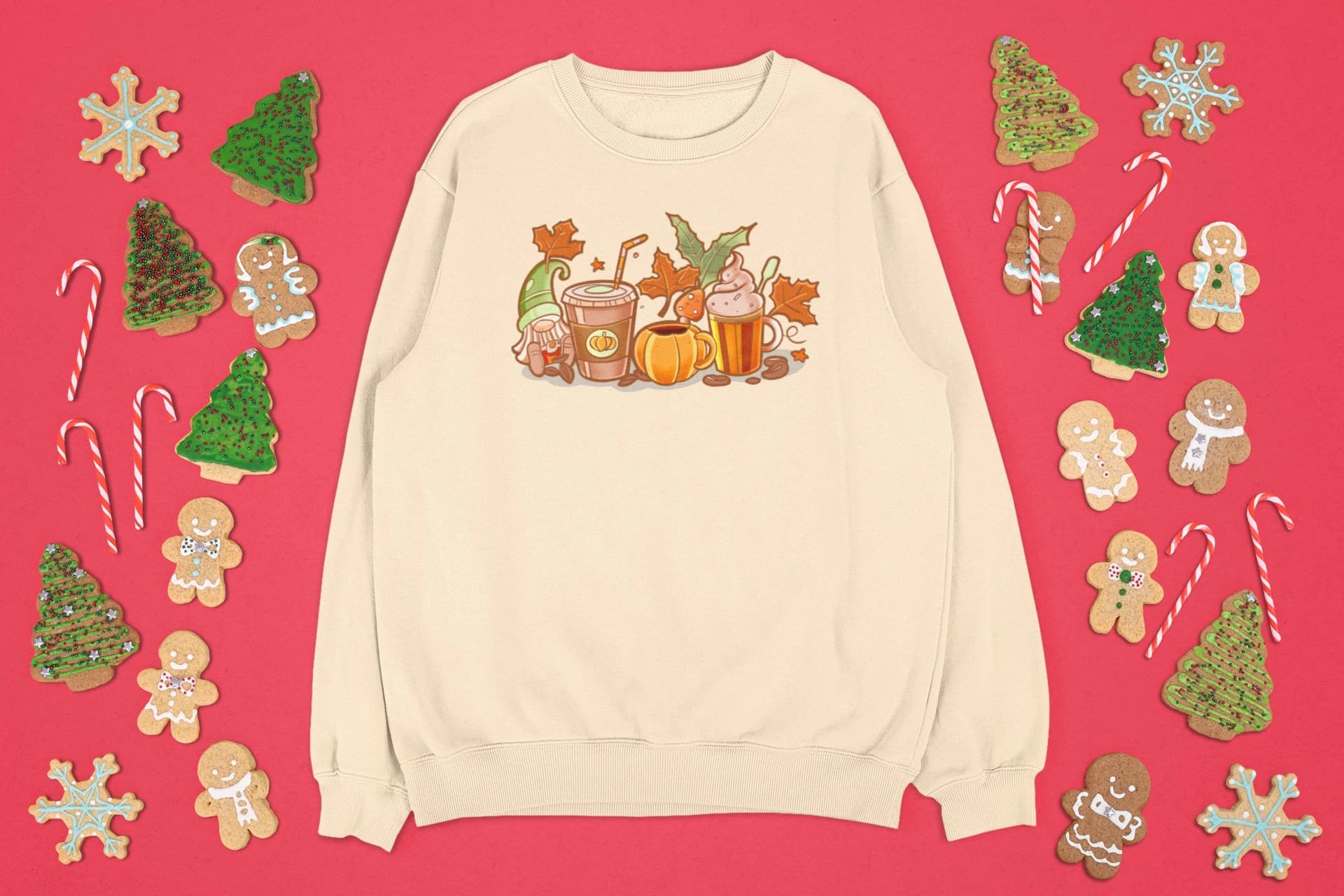 Fall Coffee, Pumpkin Spice, Hot Chocolate, Latte sweatshirt, Unisex Thanksgiving Crewneck Sweatshirt, cozy gnome, trendy drink sweatshirt