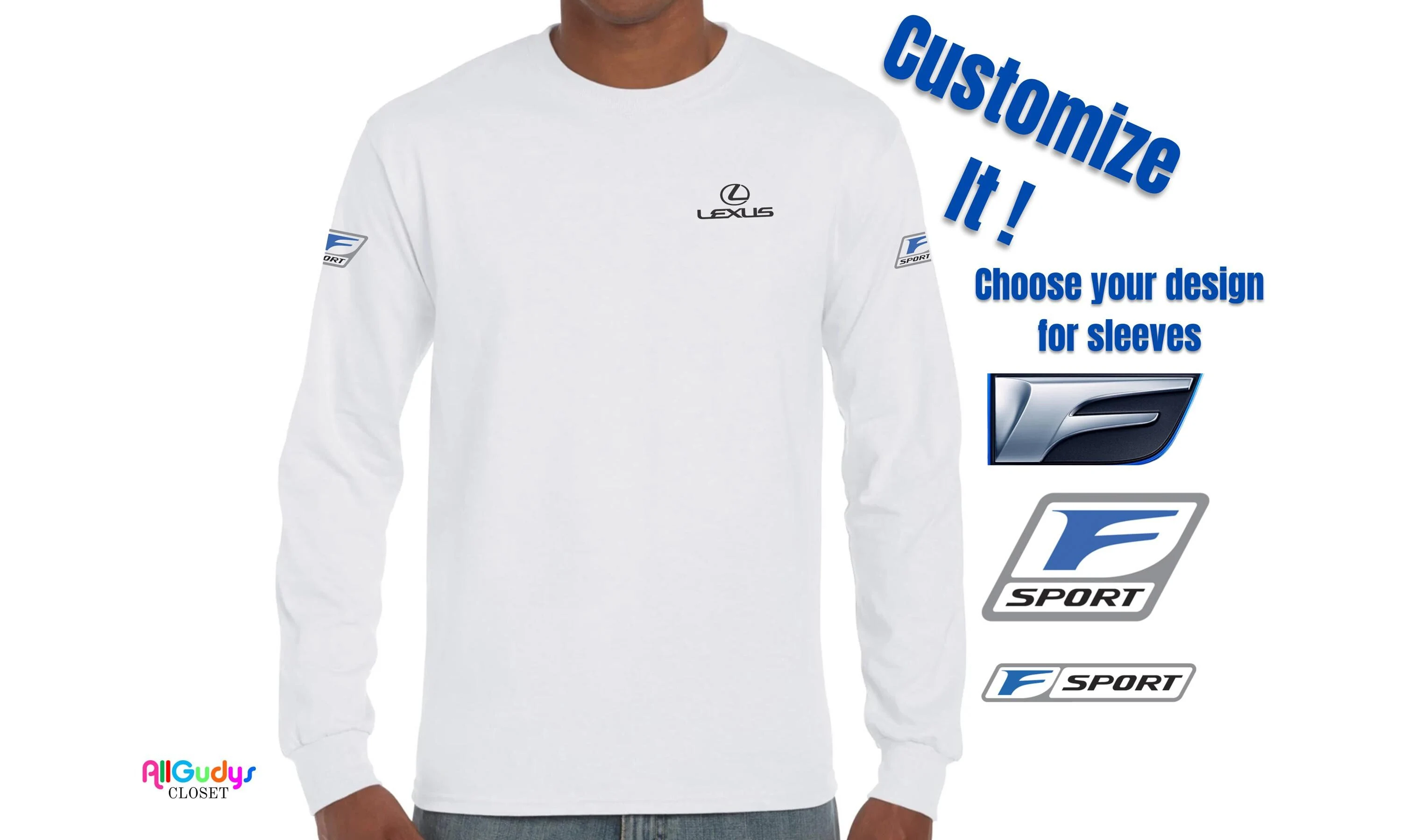Lexus Lover long sleeve shirt with F Sport logo on sleeves great gift for any occasion soft quality Bella + Canva brand shirt various colors