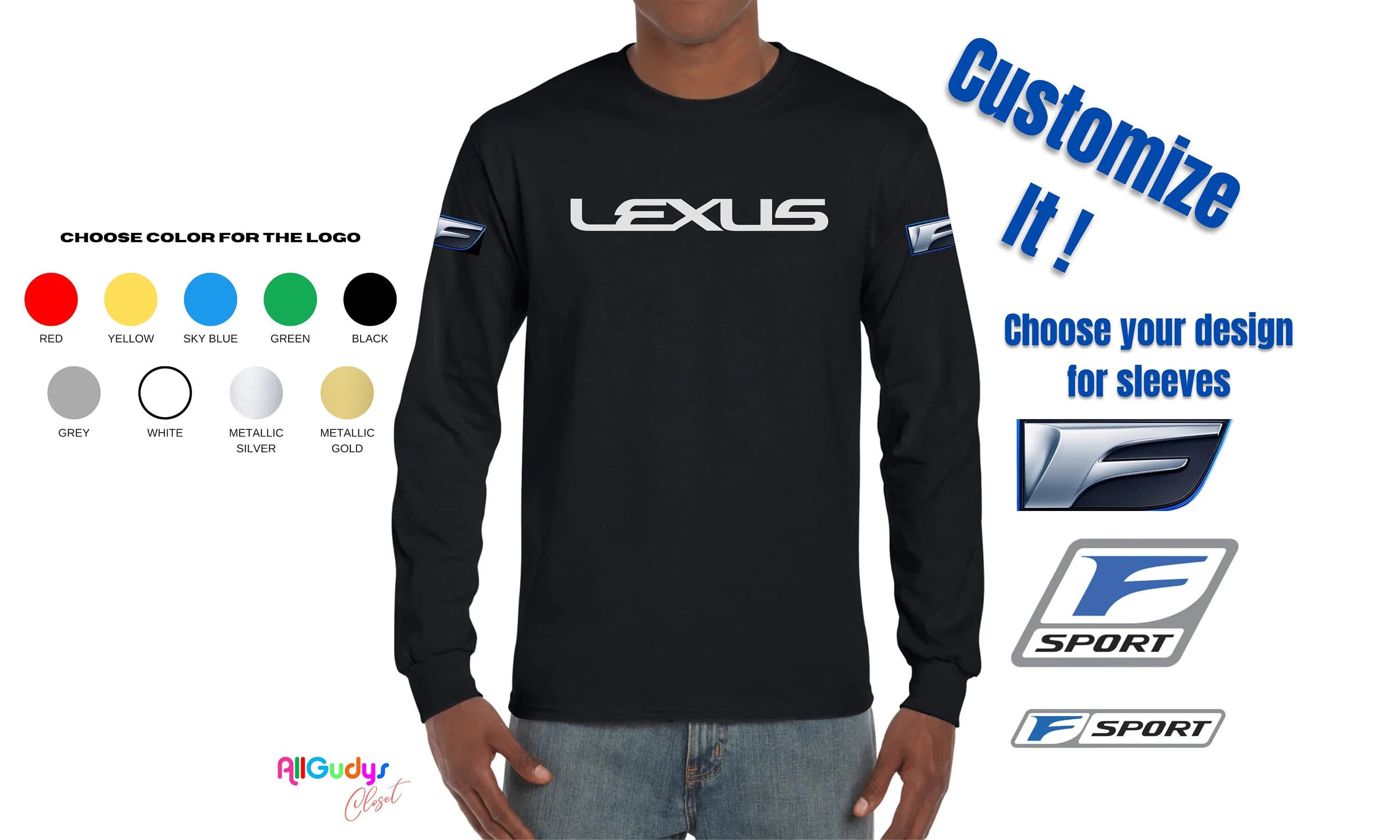 Lexus Lover long sleeve shirt with F Sport logo on sleeves great gift for any occasion soft quality Bella + Canva brand shirt various colors