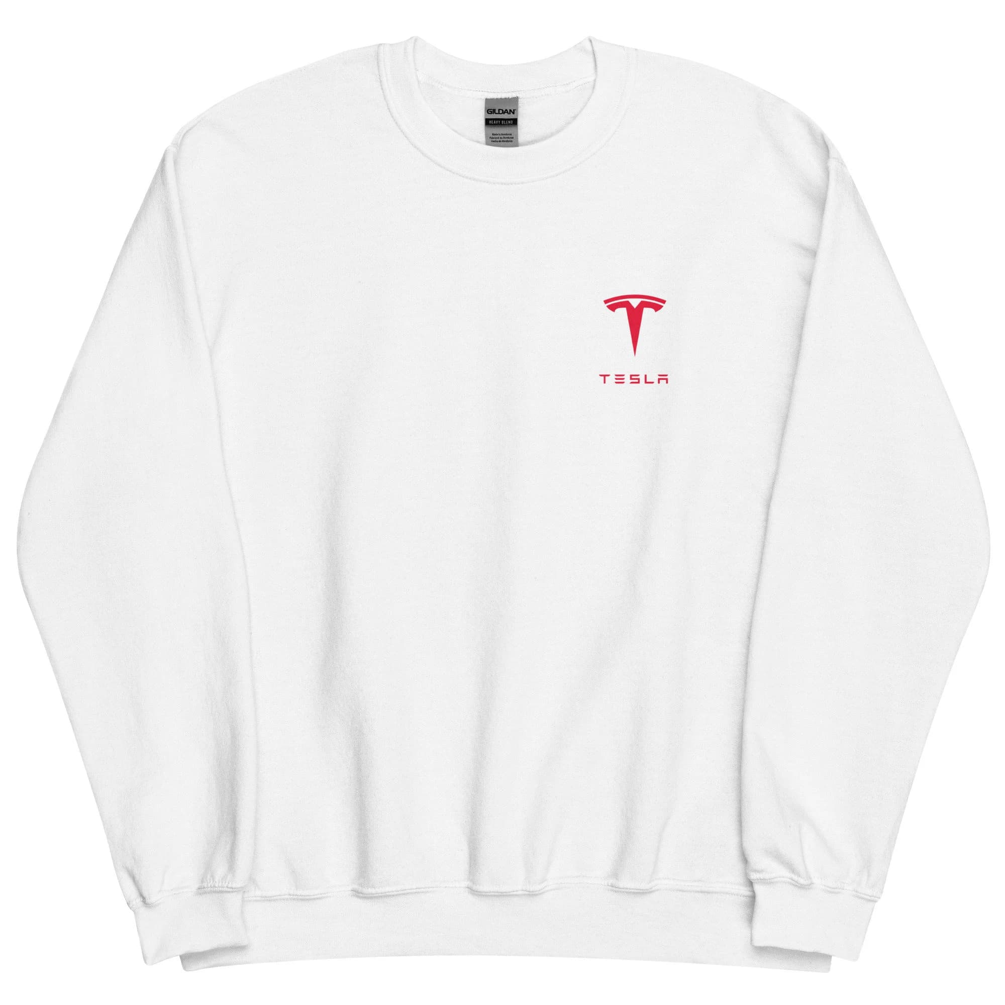 Tesla Lover Sweatshirt with emblem logo in red, great for model S, model 3, model Y and model X great Christmas present or gift - image 5