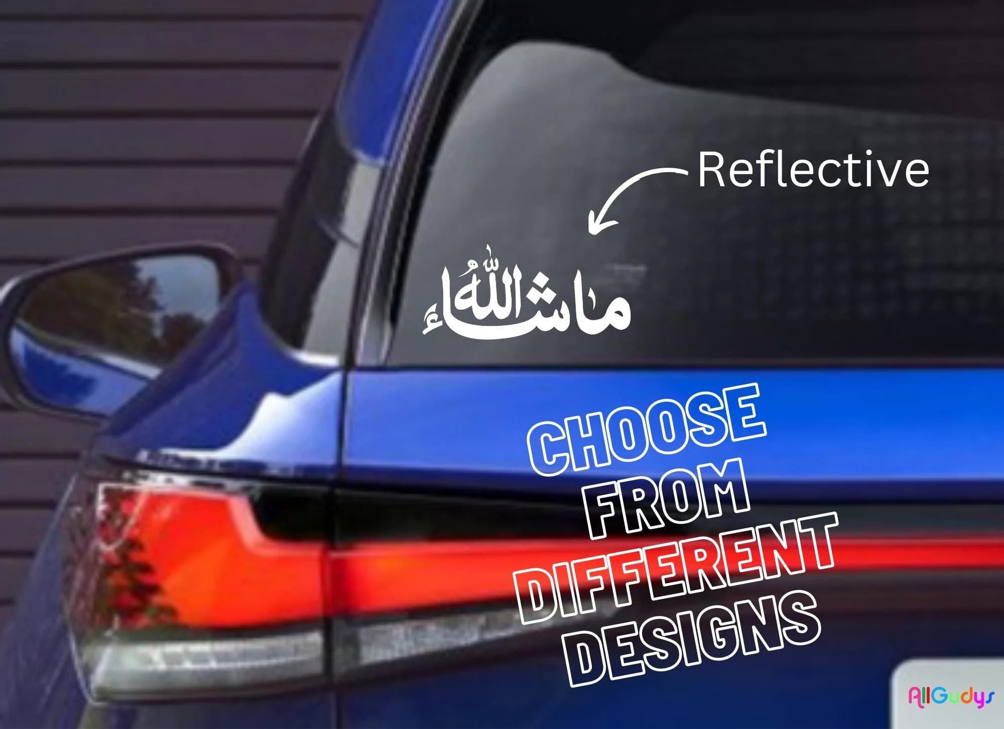 MashaAllah Car sticker decal reflective various color for car home front door laptop wall art Mashallah Islamic Calligraphy Art Vinyl Decal