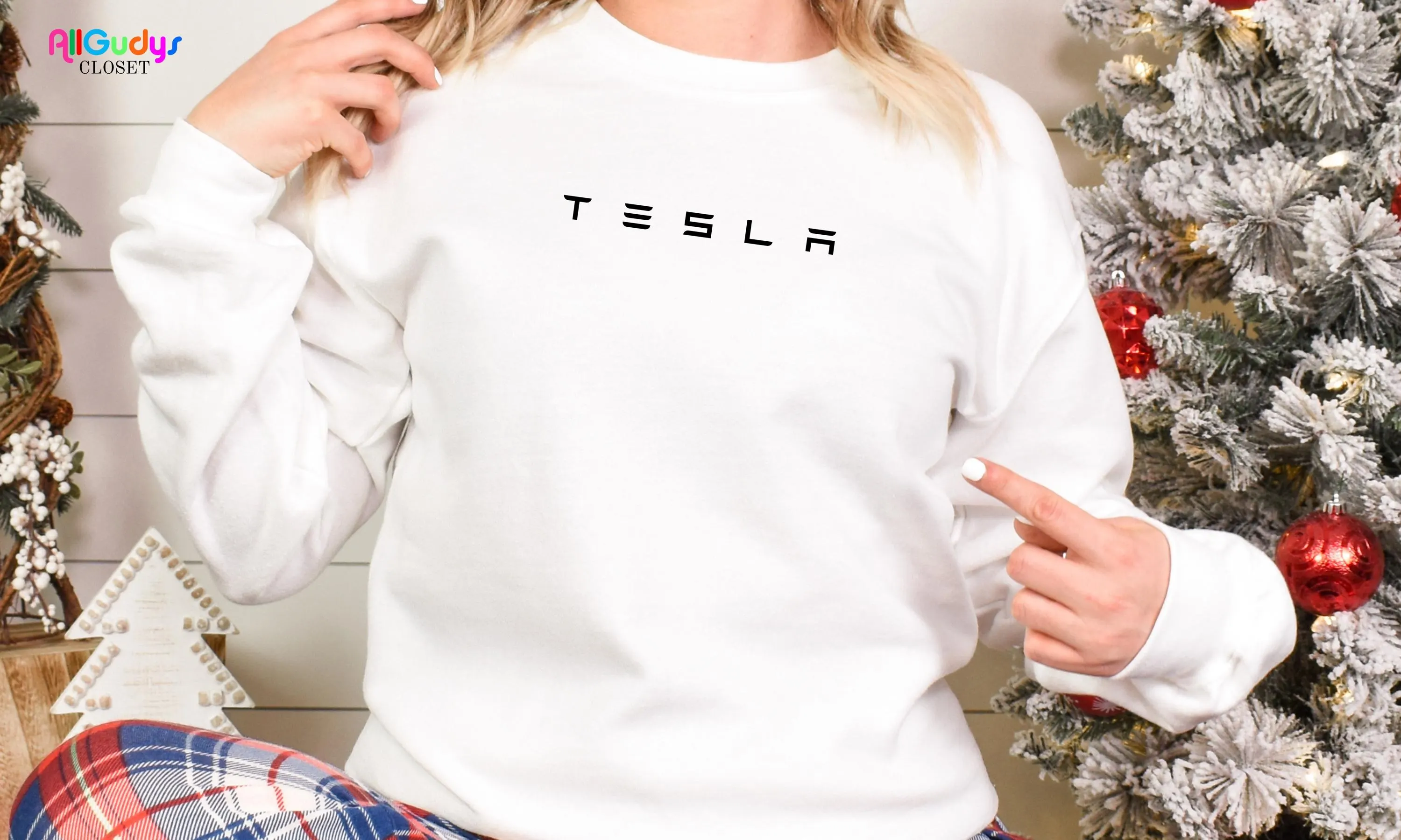 TESLA fan sweatshirt with Tesla Logo and Tesla Script for Model 3, Model X, Model S, Model Y, and Cybertruck Robotaxi Cybercab