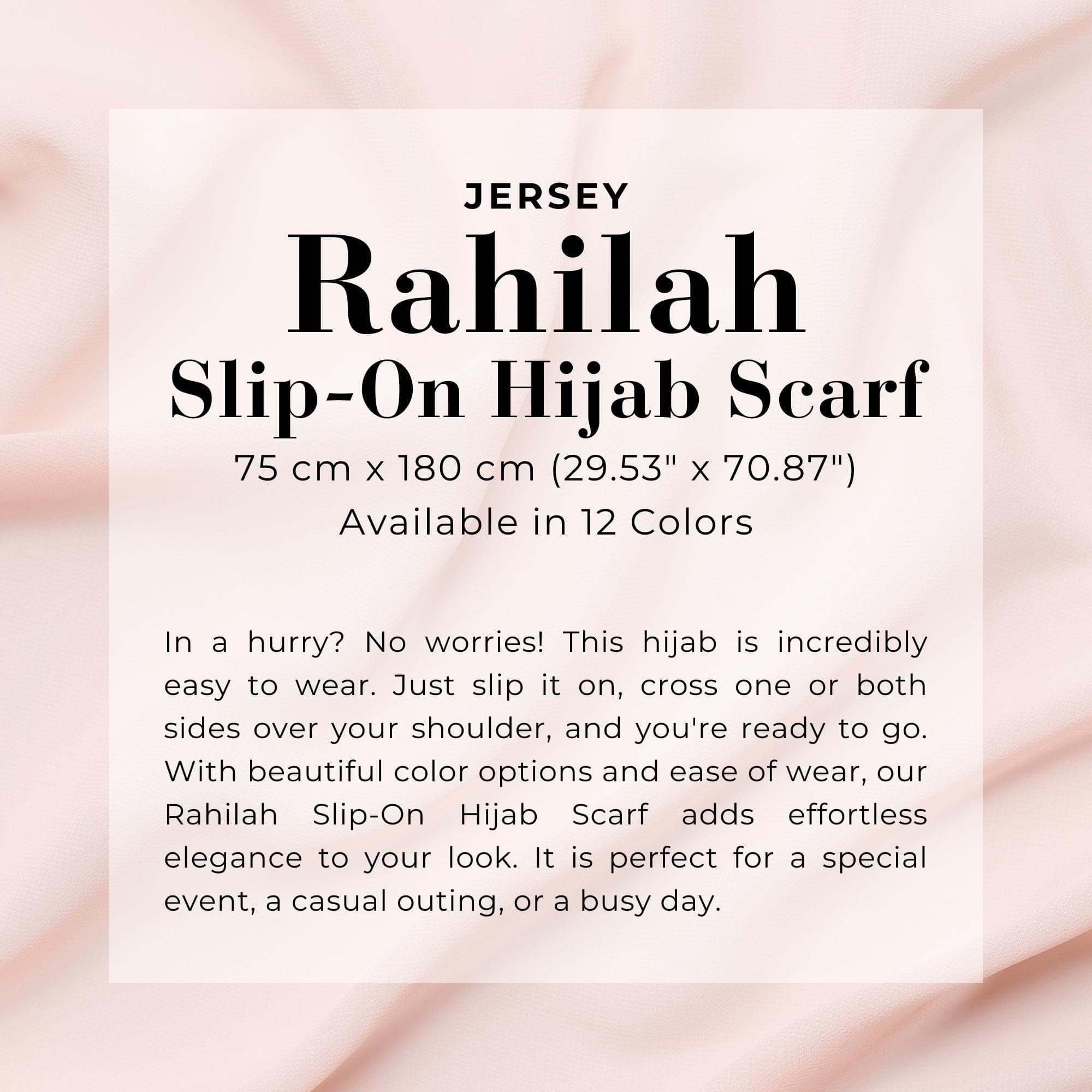 RAHILAH Instant Hijab Scarf, 12 Colors Jersey Slip On Hijab Shayla, Quick Easy Wear No Pin One Piece Travel Hijab Shawl - image 4
