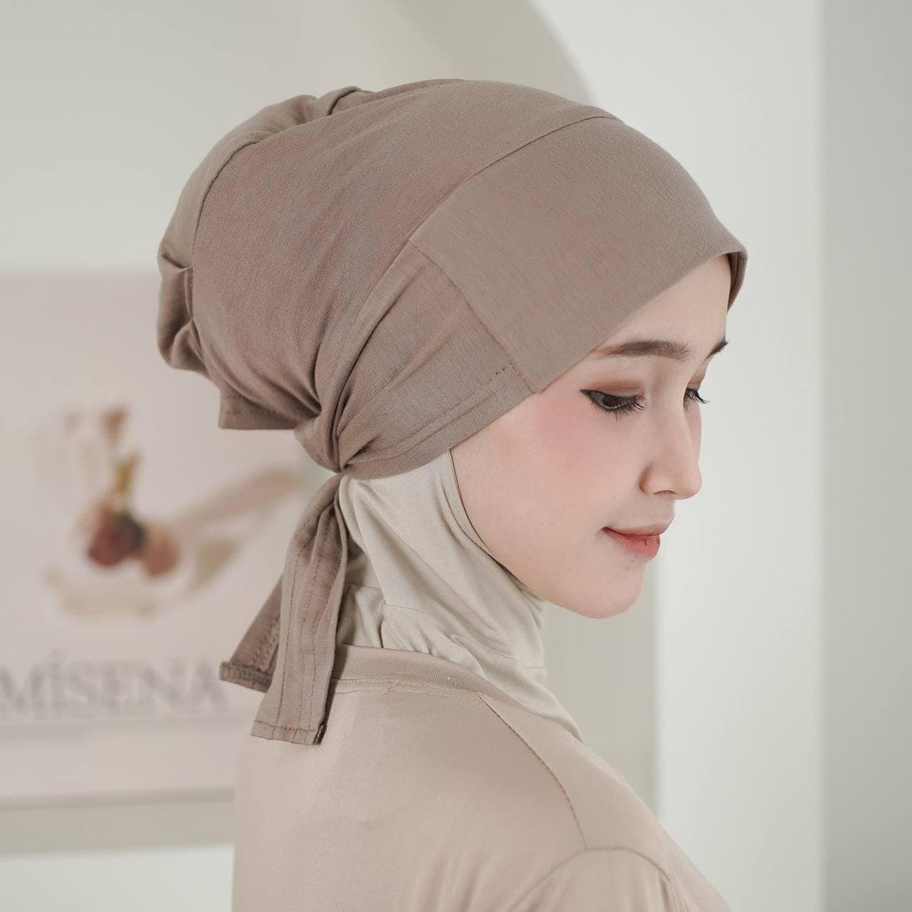 NAMIA No-Slip Tie Back Cap: 7 Colors Rayon Inner Hijab Underscarf with Anti-Slip Rubber Grip, Hair Bonnet, Head Cover, Hair Covering