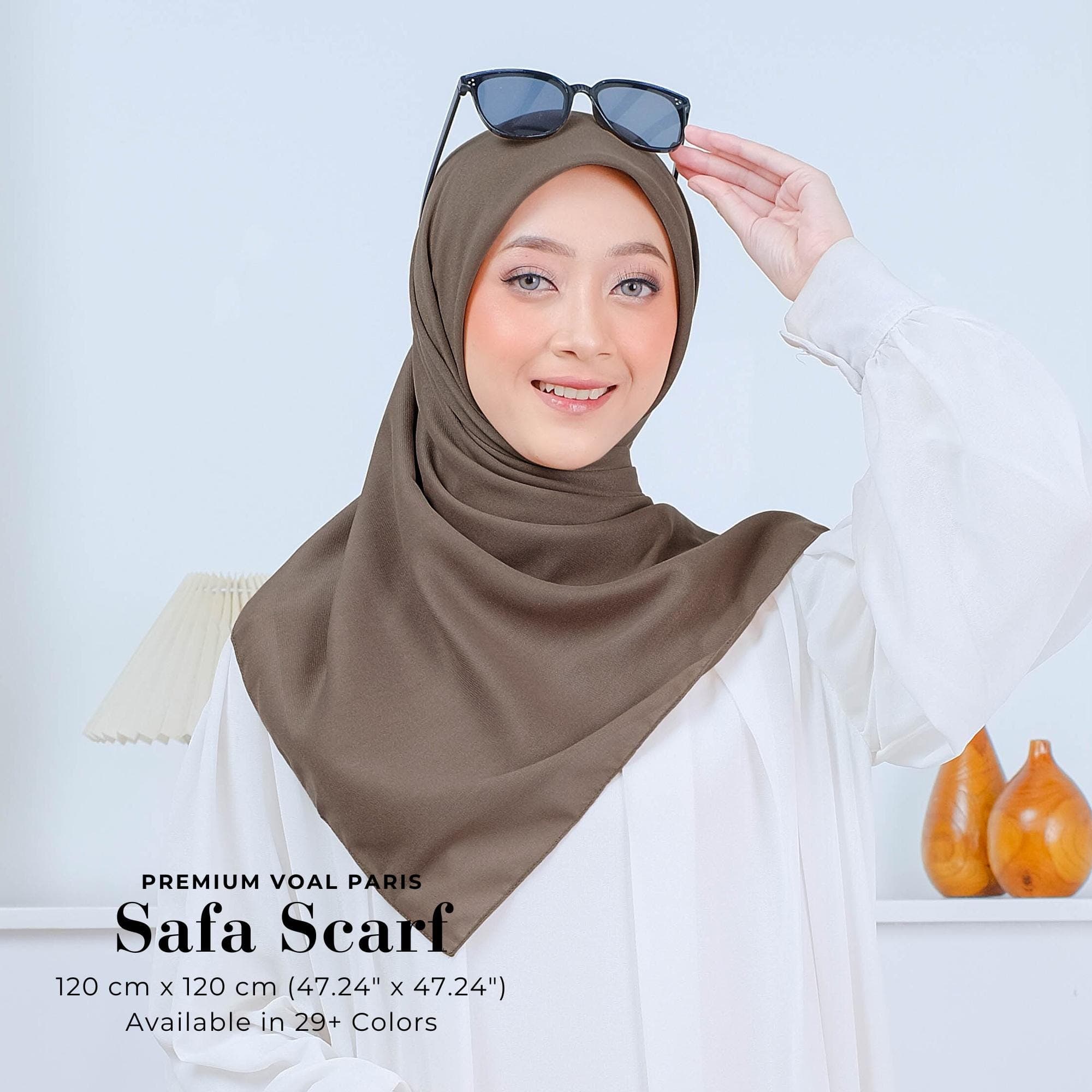 SAFA Scarf, 29 Colors Premium Voal Paris Square Hijab Headscarf, Lightweight Shawls Scarves Wraps, Head Covers, Cute Muslim Gifts for Women