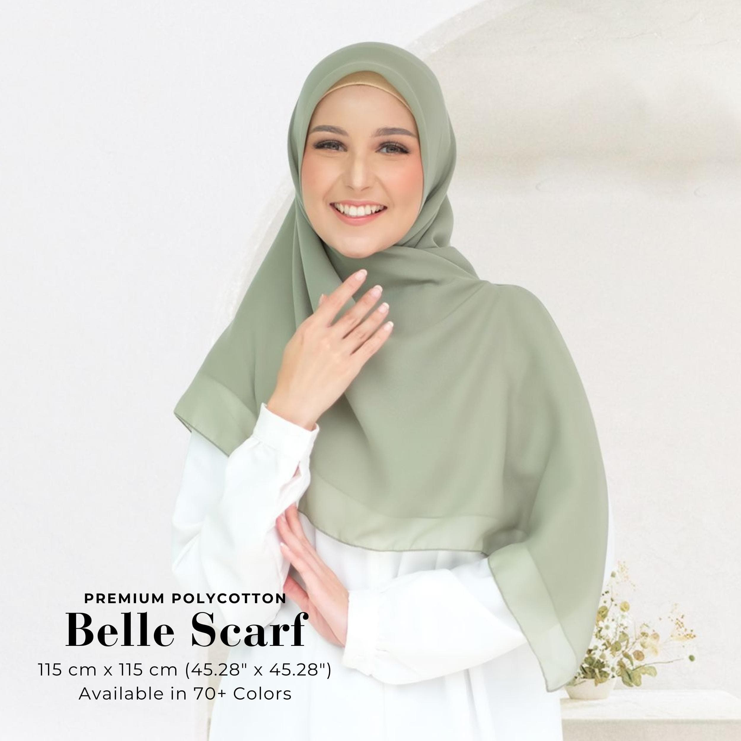 BELLE Scarf, 70 Colors Square Hijab Scarf, Lightweight Shawl Wrap Scarves, Head Scarf, Head Covers, Cute Muslim Gift for Women, Islamic Gift - image 4