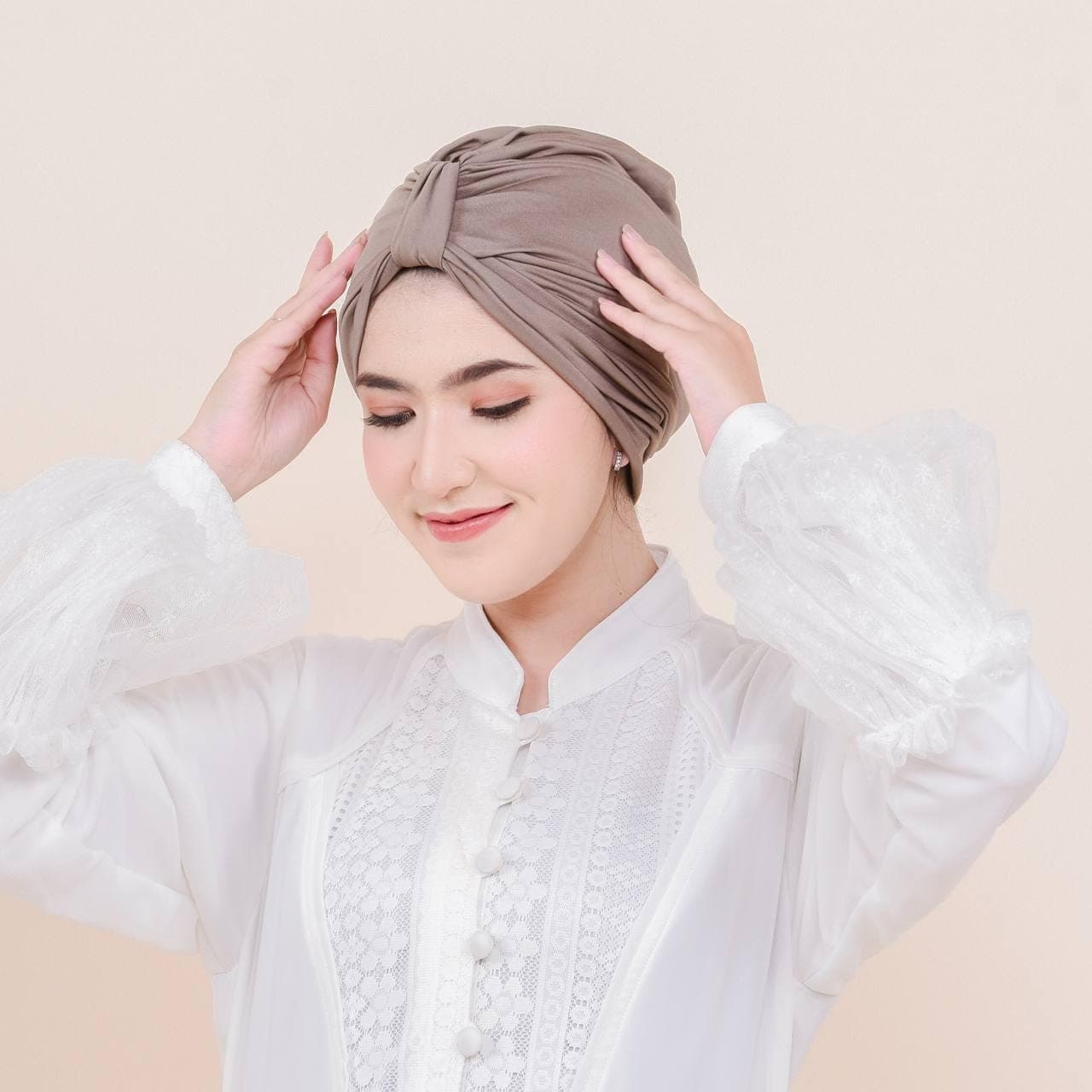 EMMA Instant Turban, Elastic Ready-to-Wear Pre-tied Head Wrap, Slip-On Hair Bonnet Beanie Hat, Easy Wear Headwear, Headdress, Hair Covering
