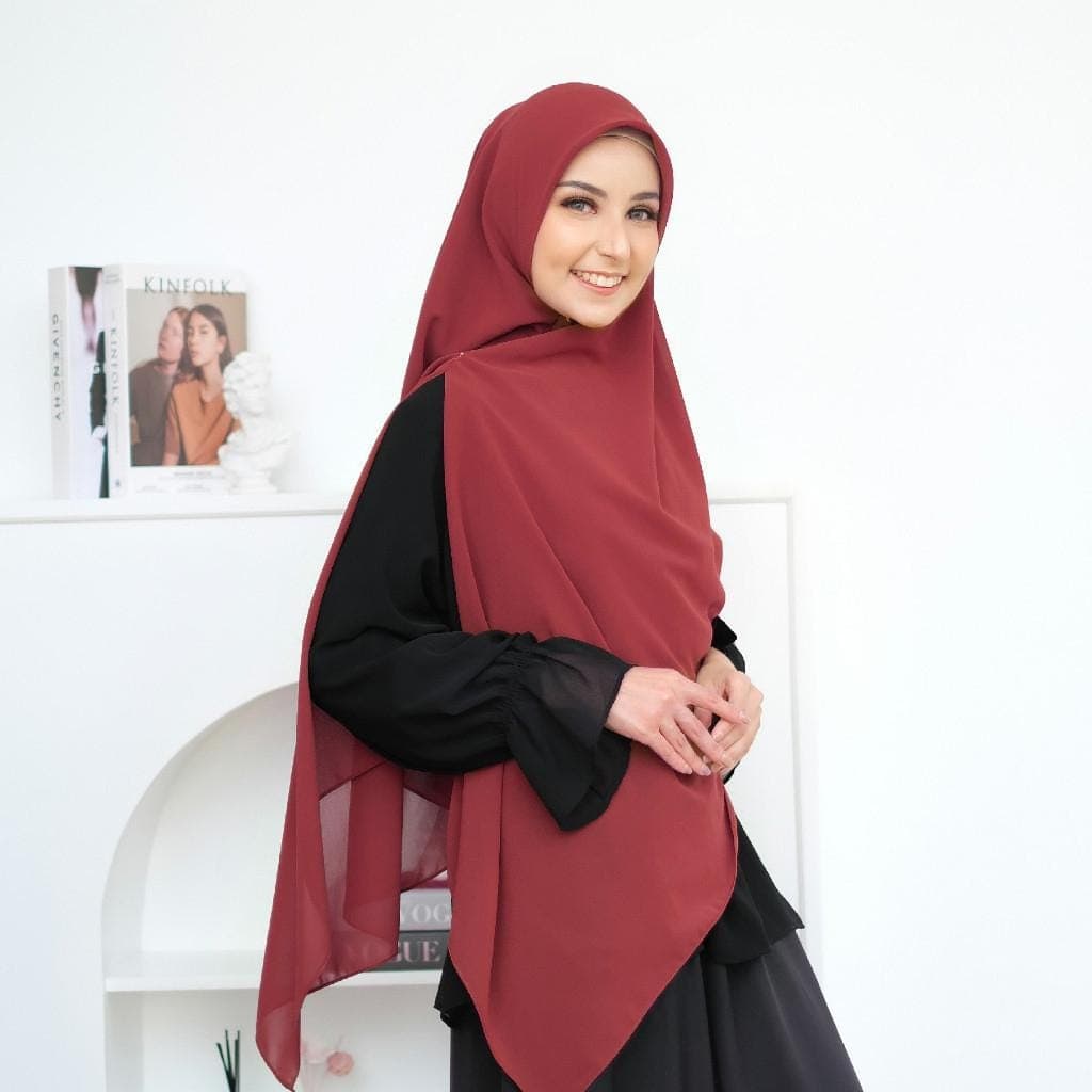 YASMINA Instant Hijab, 22 Colors Premium Ceruti Babydoll Khimar Hijab with Zipper, Quick Easy Wear, Slip-On, No Pin, One-Piece Travel Hijab