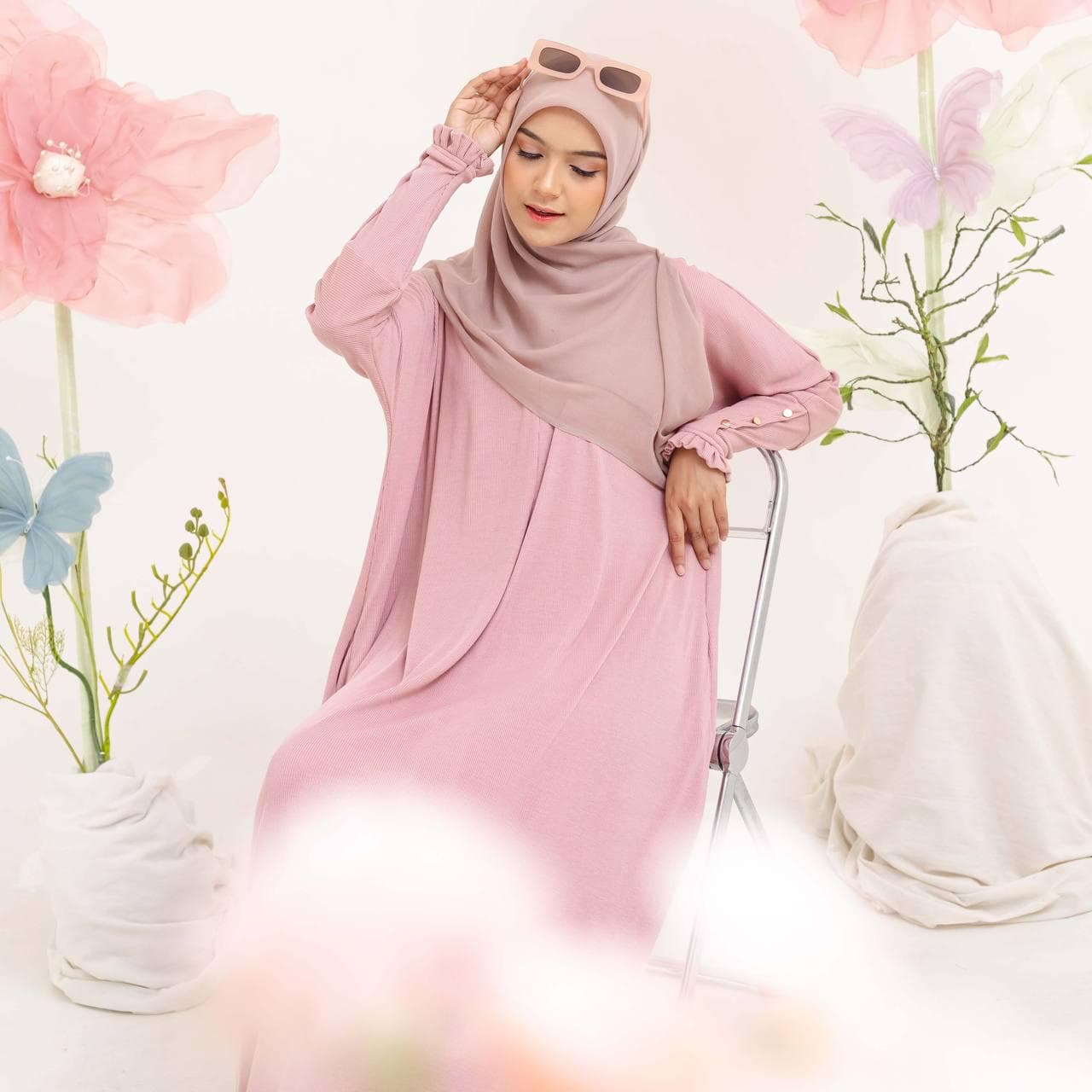 AZA Dress, 6 Colors Premium Knit Loose Maxi Dress with Long Sleeves and a Pocket, Zippers at the Neck and Sleeves, Muslim Women Modest Wear - image 4