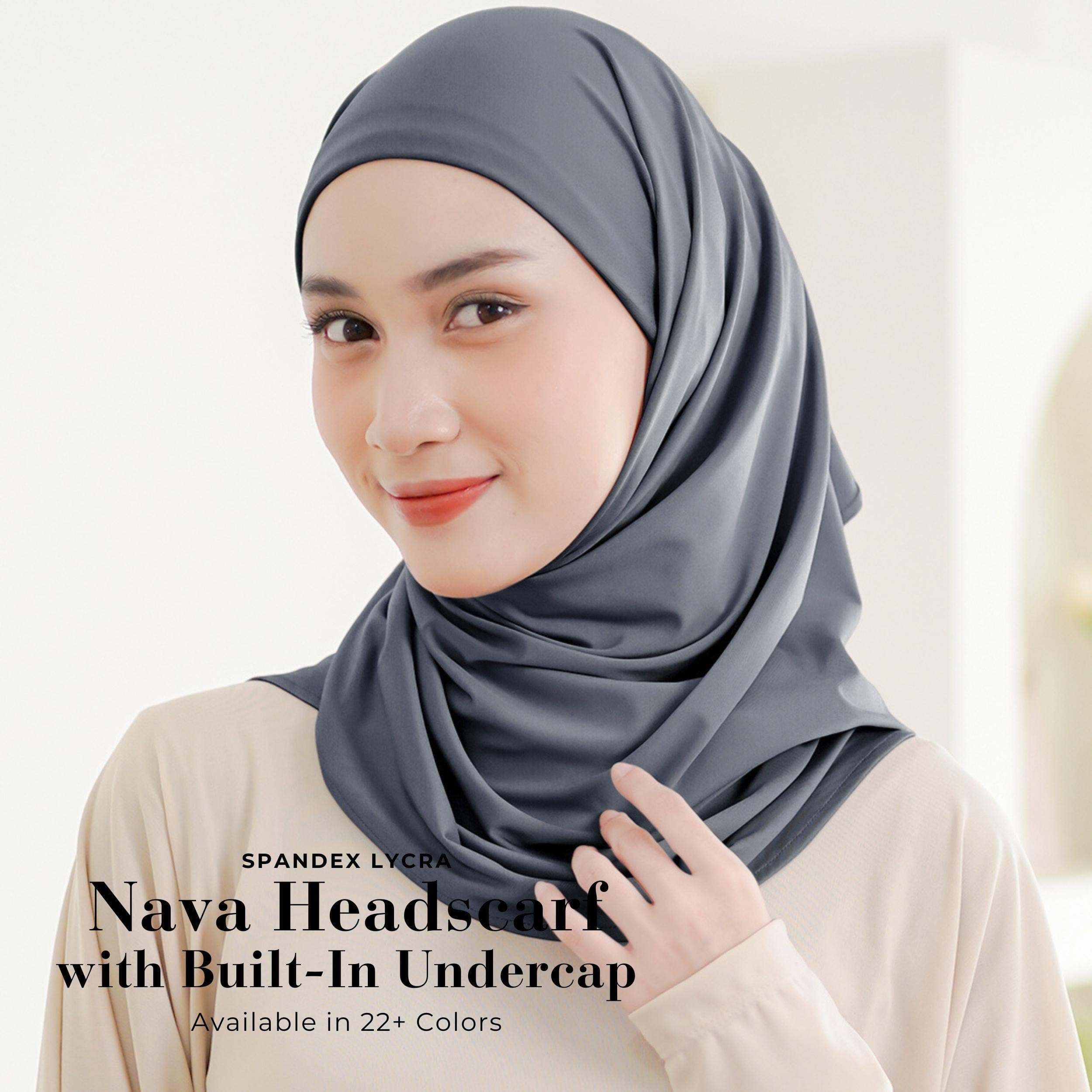 NAVA Headscarf with Built-In Matching Undercap, Hijab and Cap set, Lightweight Shawl with Inner Hijab Cap Underscarf, Muslim Women Girl Gift - image 3