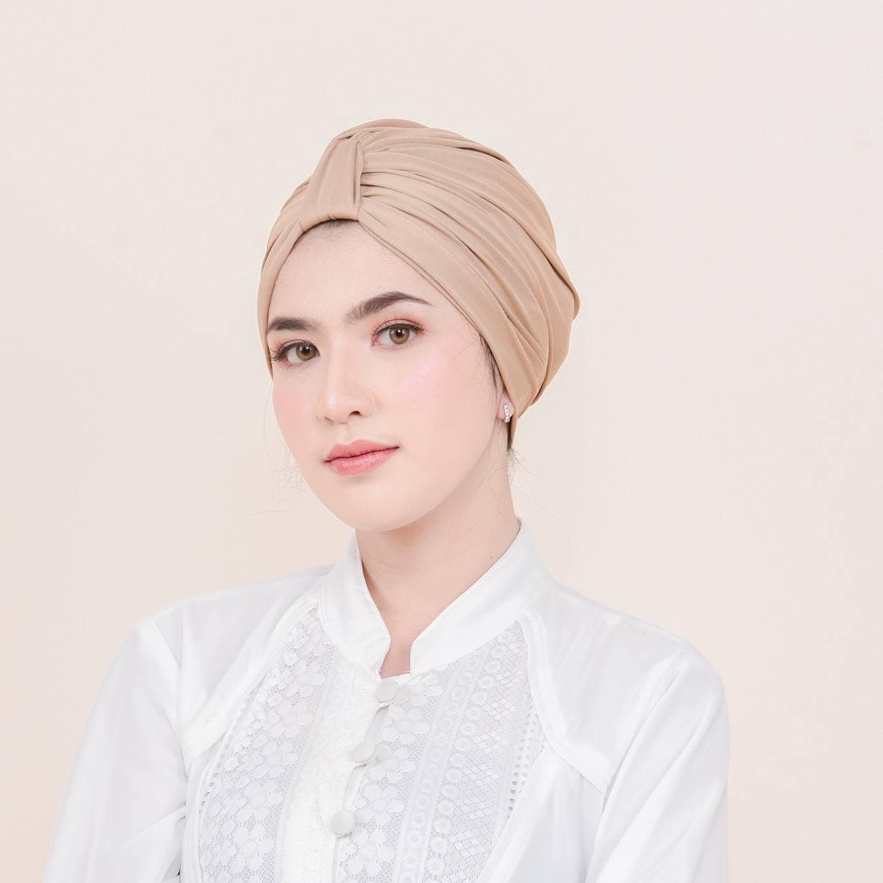 EMMA Instant Turban, Elastic Ready-to-Wear Pre-tied Head Wrap, Slip-On Hair Bonnet Beanie Hat, Easy Wear Headwear, Headdress, Hair Covering