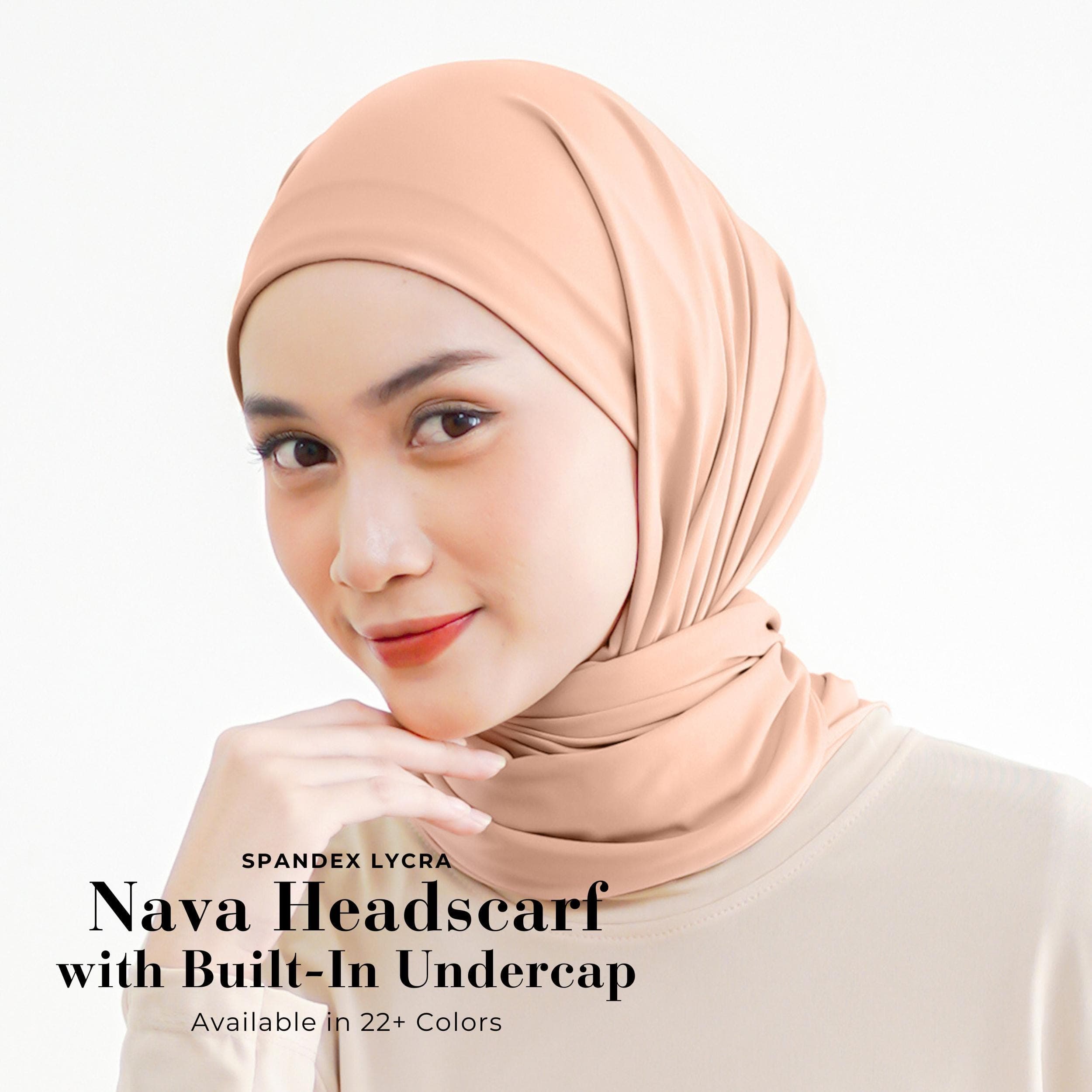 NAVA Headscarf with Built-In Matching Undercap, Hijab and Cap set, Lightweight Shawl with Inner Hijab Cap Underscarf, Muslim Women Girl Gift - image 4