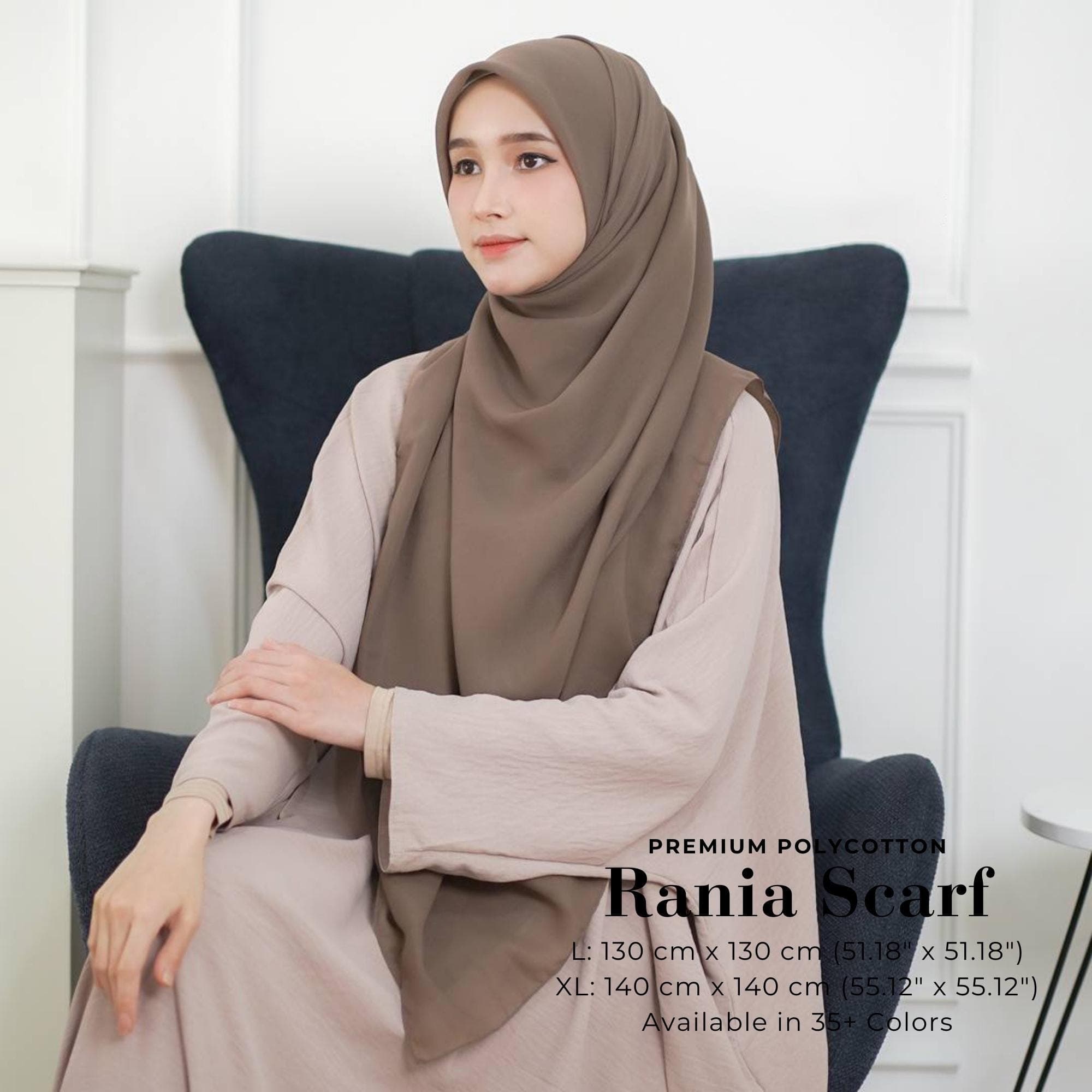 RANIA Scarf, 36 Colors Extra Large Square Hijab Scarf, Lightweight Shawl Wrap Scarves, Head Scarf Head Cover, Cute Islamic Muslim Women Gift