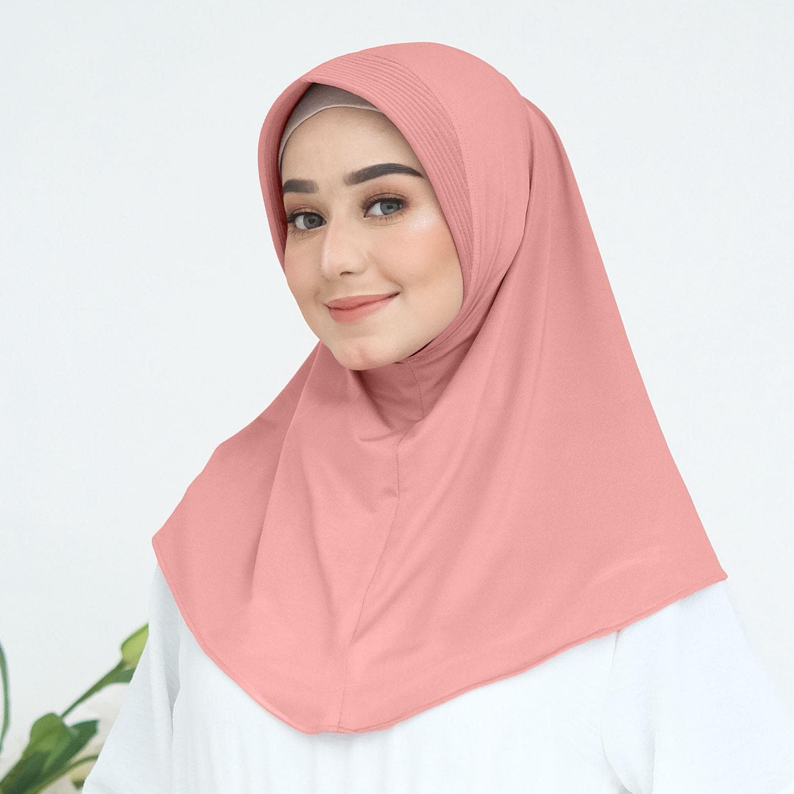 HANIA Instant Hijab: 26 colors Spandex Lycra Slip-On No-Pin One-Piece Hijab Travel, Lightweight Active Hijab Sport