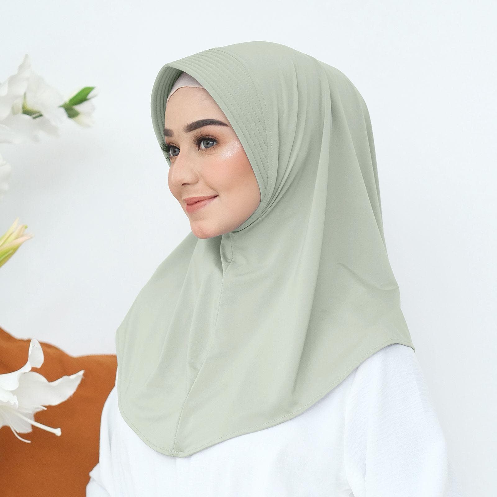 HANIA Instant Hijab: 26 colors Spandex Lycra Slip-On No-Pin One-Piece Hijab Travel, Lightweight Active Hijab Sport