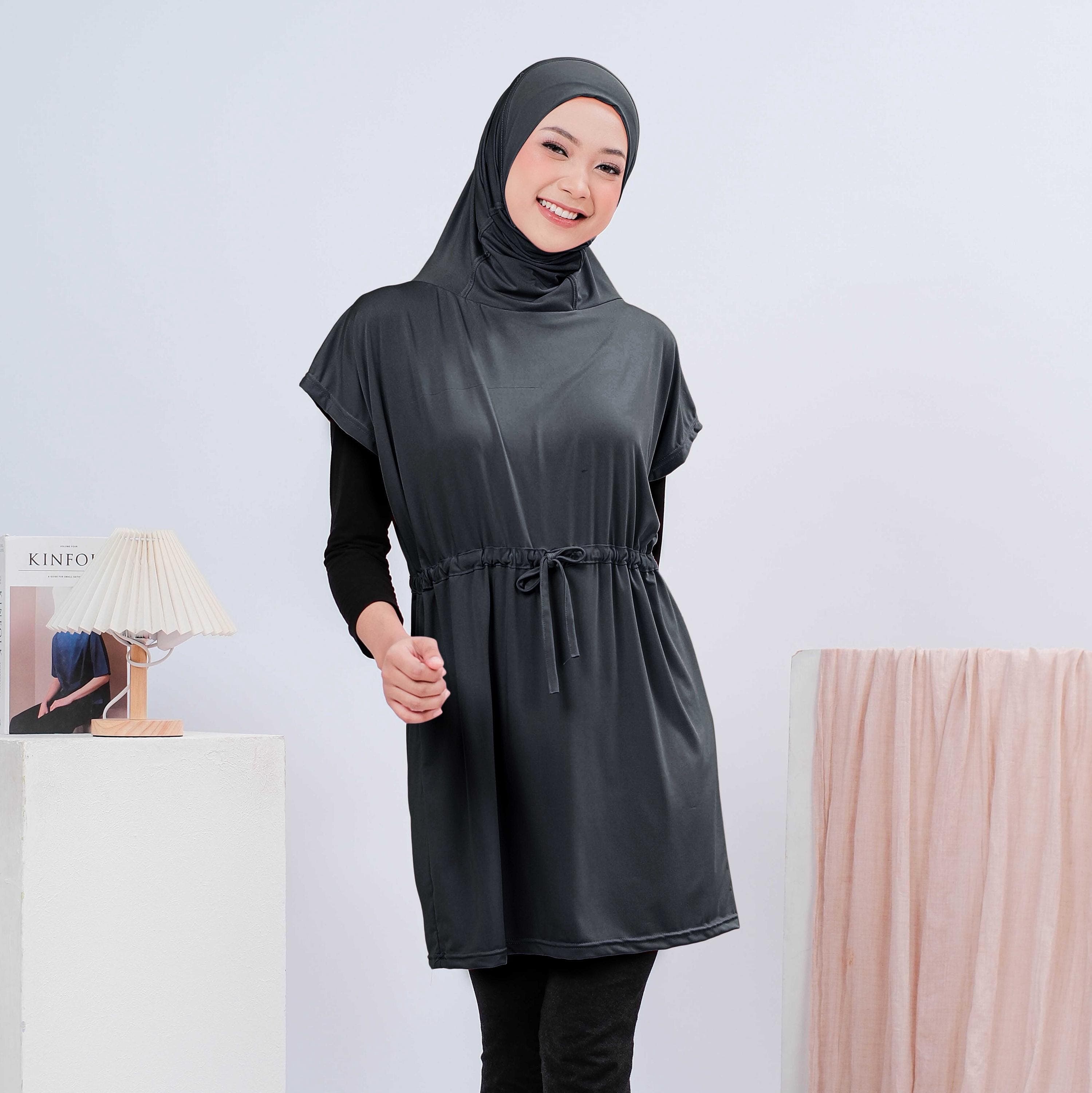 RAIFA Active Hijab Outer, Modest Sports Vest Cover Up, Activewear for Gym, Workout, Exercise, Running, Training, Yoga, Fitness