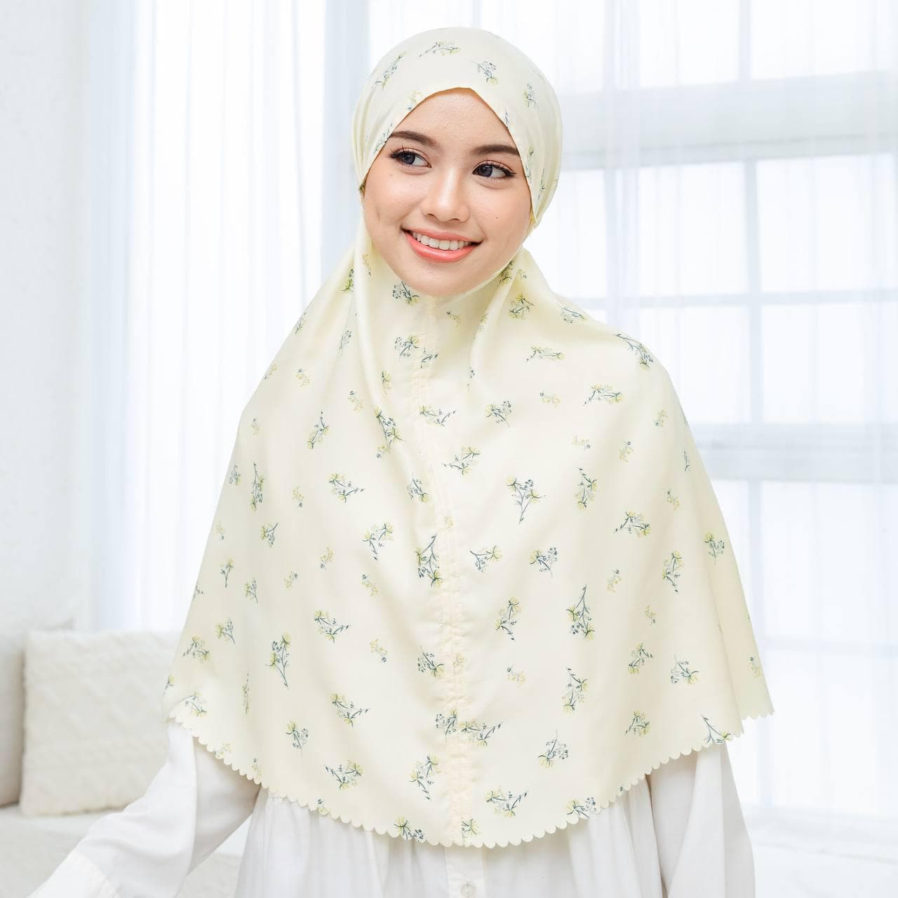 QAMIRA Instant Hijab, Floral Slip-On Daily Hijab Tie Back Quick Easy Wear No Pin Travel Hijab One-Piece Lightweight Long Hijab Syar’i Muslim - image 3