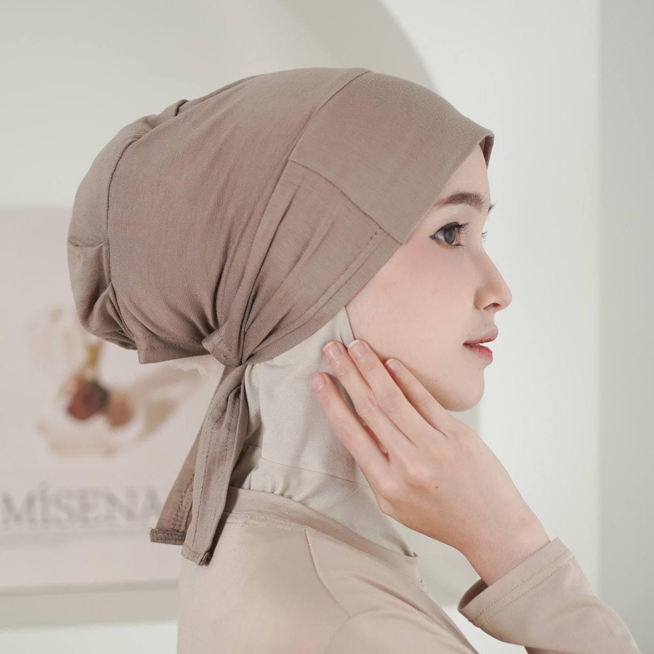NAMIA No-Slip Tie Back Cap: 7 Colors Rayon Inner Hijab Underscarf with Anti-Slip Rubber Grip, Hair Bonnet, Head Cover, Hair Covering