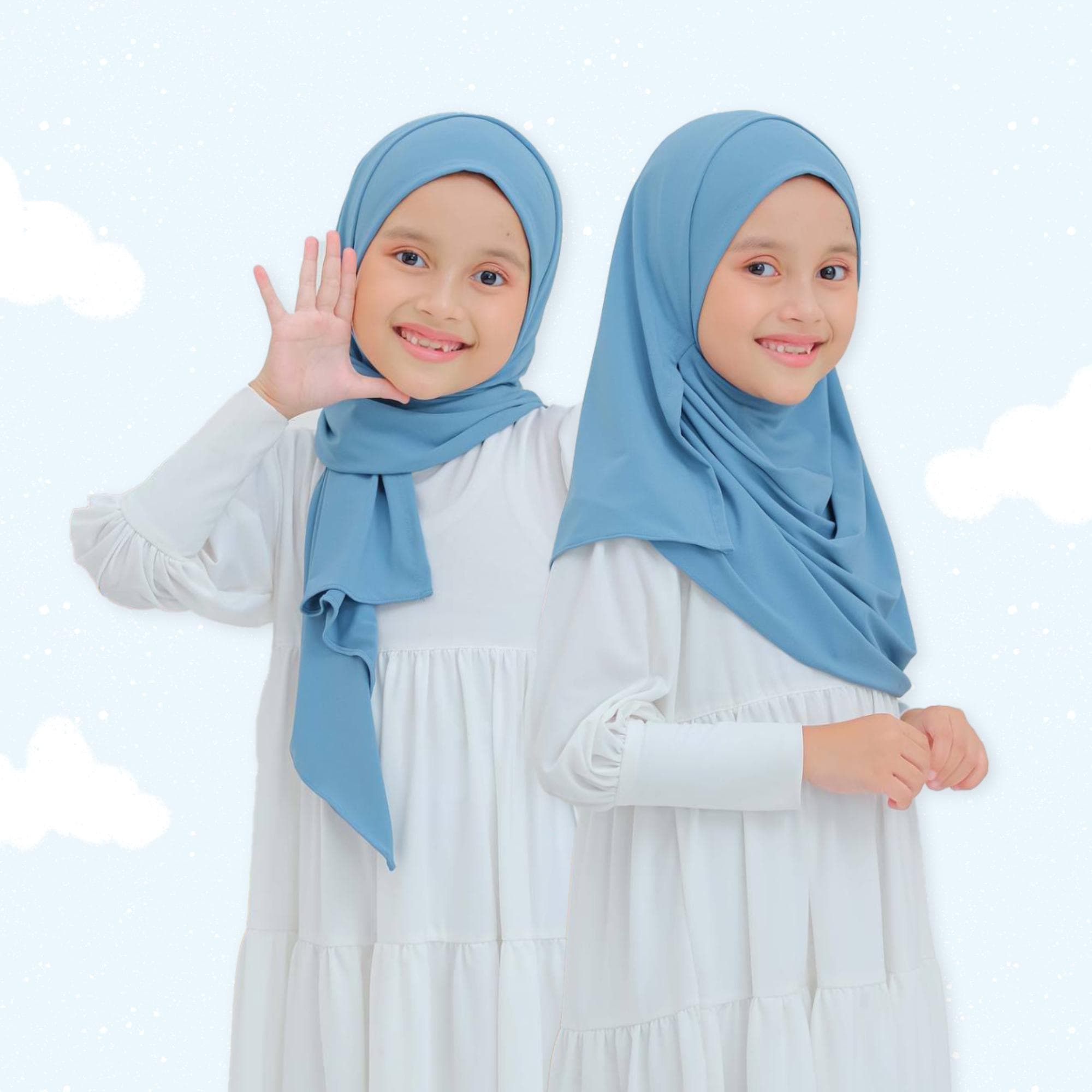 QABILA Kids 2-in-1 Instant Hijab, 2 Sizes & 13 Colors Premium Jersey Hijab Small, Easy Wear, No Pin Hijab for Girls, Little Child, Cute Gift - image 3