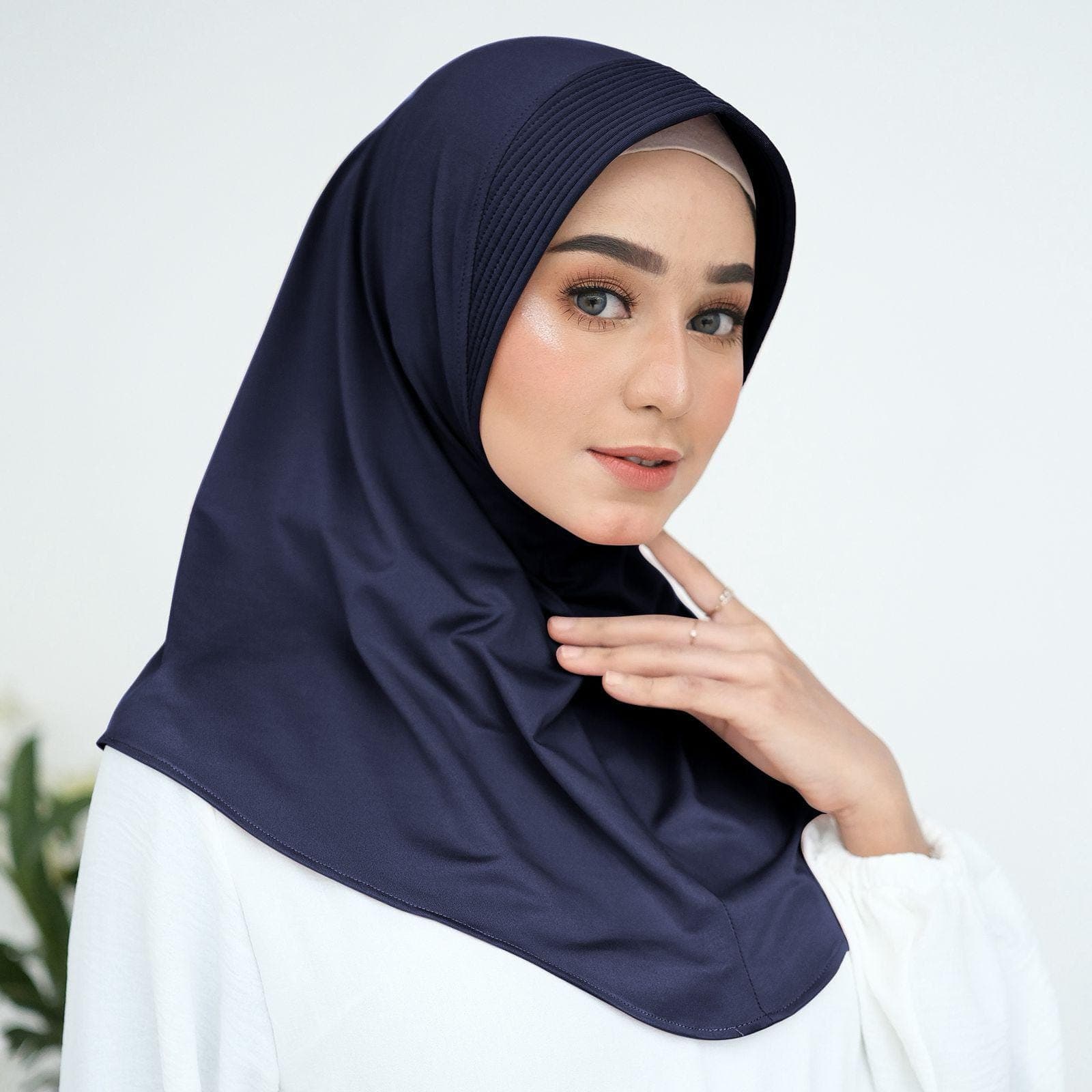 HANIA Instant Hijab: 26 colors Spandex Lycra Slip-On No-Pin One-Piece Hijab, Lightweight Active Hijab
