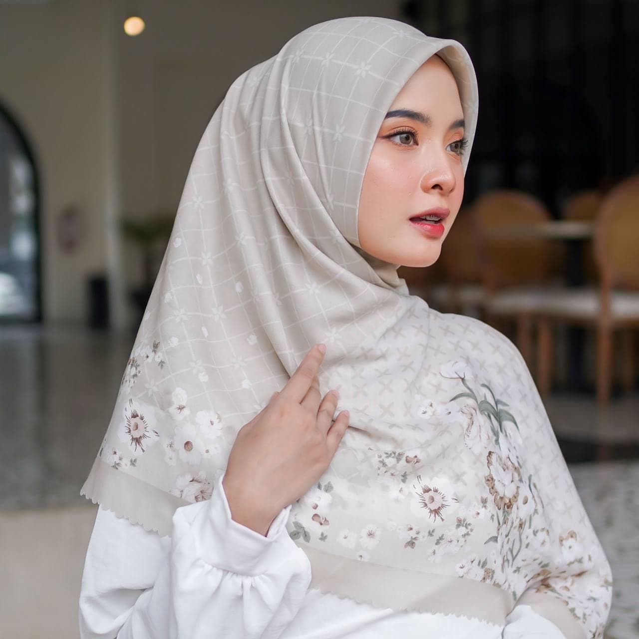 FARA Scarf, Limited Edition 4 Colors Premium Voile Square Hijab Scarf, Lightweight Shawls Scarves Wrap Floral Flower, Muslim Gifts for Women - image 3