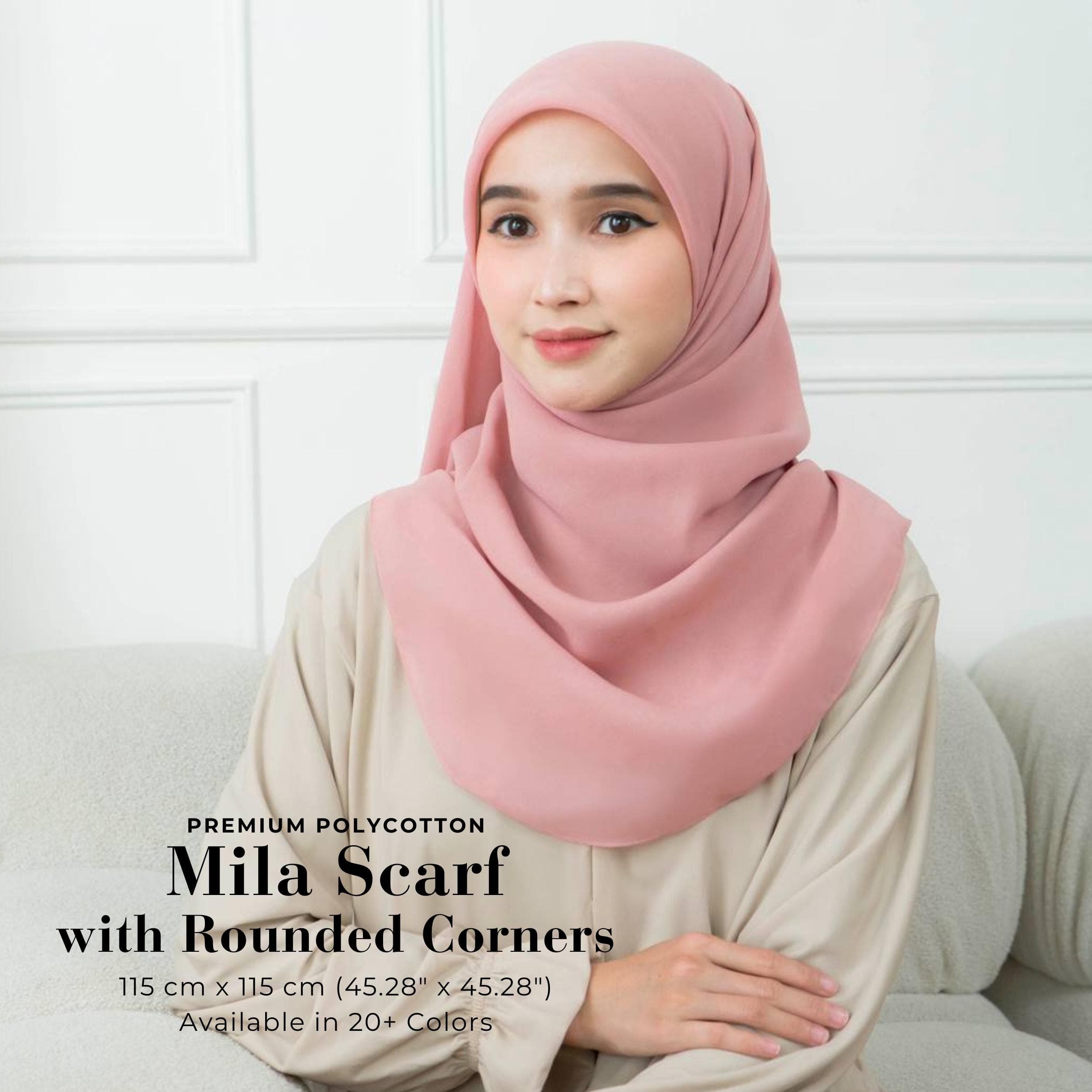 MILA Scarf with Rounded Corners, Square Hijab Scarf, Lightweight Shawl Wrap Scarves, Head Scarf, Head Covers, Islamic Muslim Gifts for Women - image 3