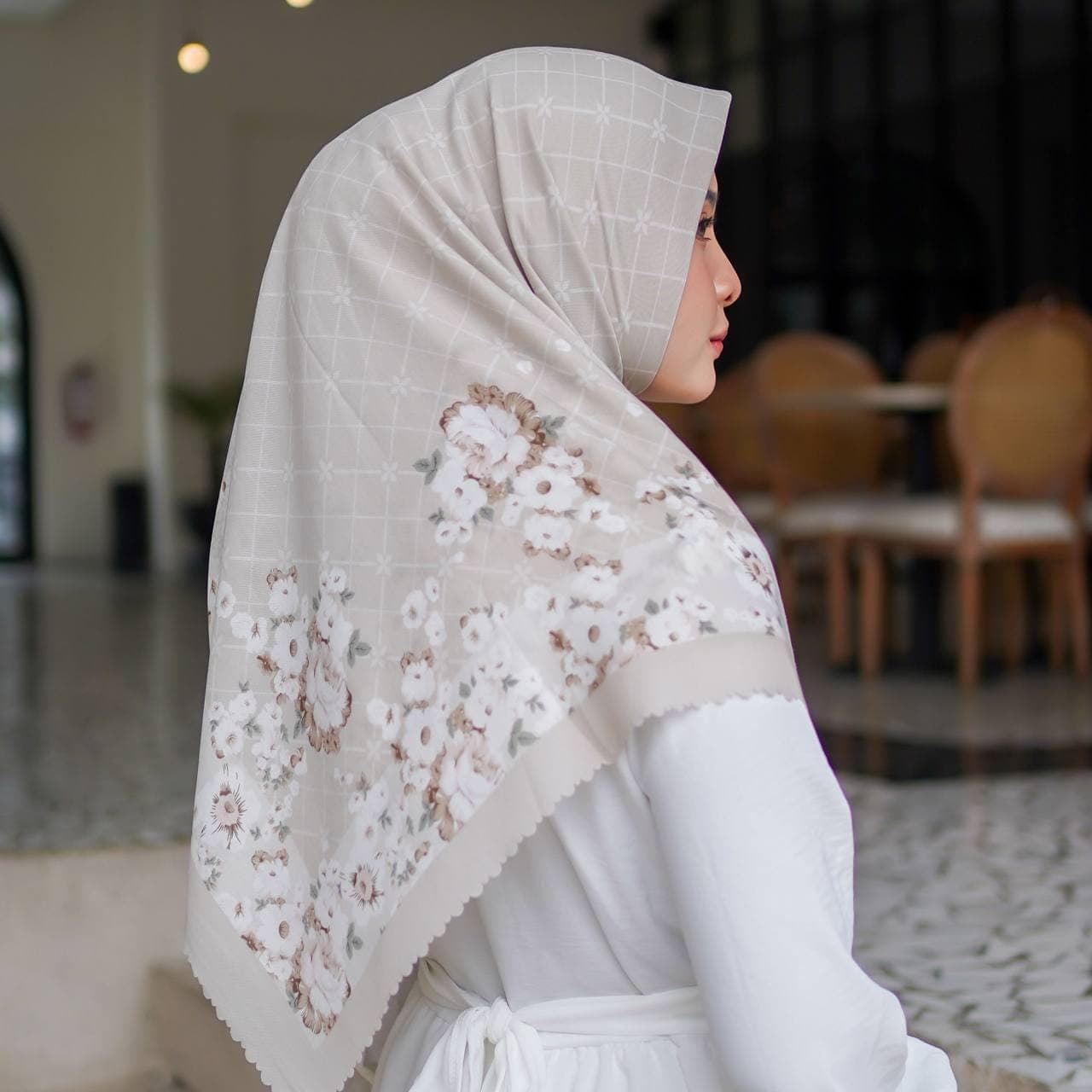 FARA Scarf, Limited Edition 4 Colors Premium Voile Square Hijab Scarf, Lightweight Shawls Scarves Wrap Floral Flower, Muslim Gifts for Women - image 5
