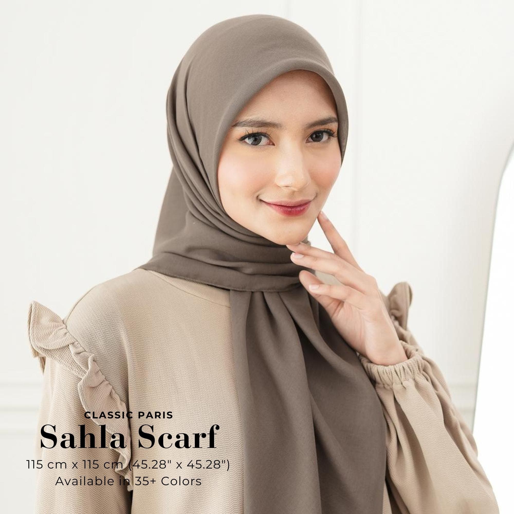 SAHLA Scarf, 36 Colors Classic Paris Square Hijab Headscarf, Lightweight Shawls Scarves Wraps, Head Covers - image 3