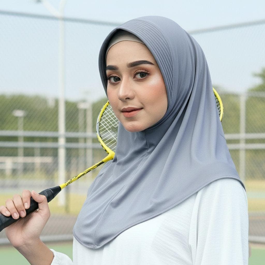 HANIA Active Hijab: 26 colors Spandex Lycra Slip-On No-Pin One-Piece Instant Hijab Sport, Gym, Workout, Exercise, Running, Training, Fitness