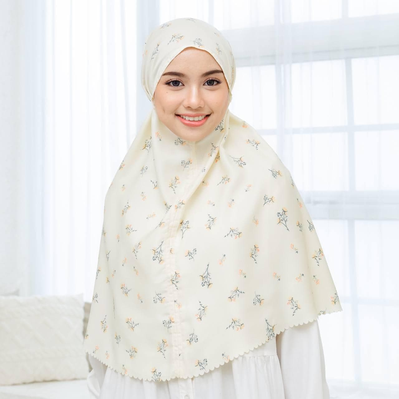 QAMIRA Instant Hijab, Floral Slip-On Daily Hijab Tie Back Quick Easy Wear No Pin Travel Hijab One-Piece Lightweight Long Hijab Syar’i Muslim - image 5