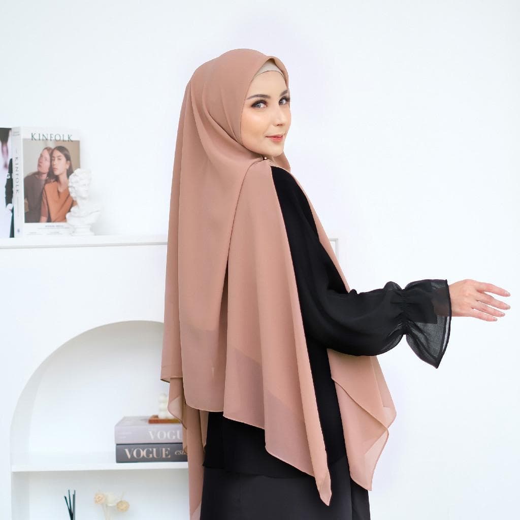 YASMINA Instant Hijab, 22 Colors Premium Ceruti Babydoll Khimar Hijab with Zipper, Quick Easy Wear, Slip-On, No Pin, One-Piece Travel Hijab