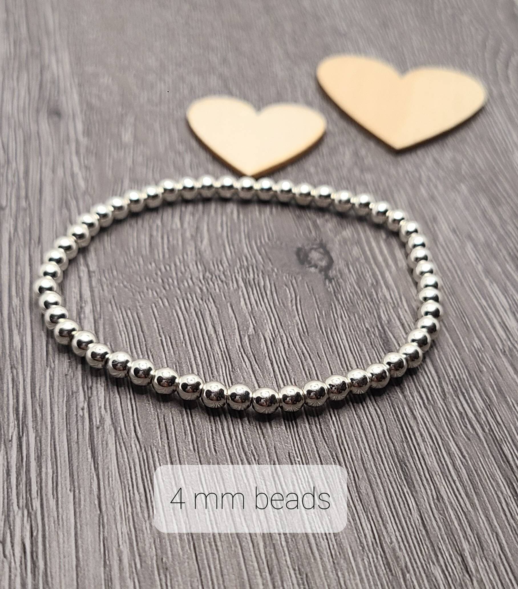 White Heart Silver Charm/Pendent with Hematite Stone bracelet for Her/ Mother's Day/ Birthday Gift for Her / Valentine's Day Gift for Her - image 4