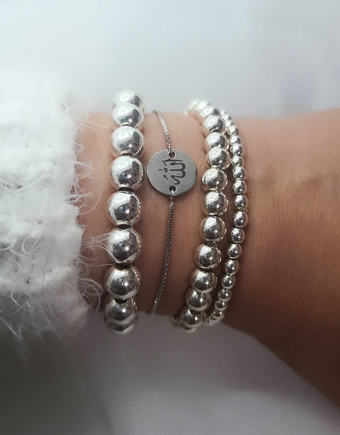 Allah Bracelet // Islam, Muslim Faith Bracelet // Rose Gold, Silver, Gold // Adjustable, Sliding - image 3