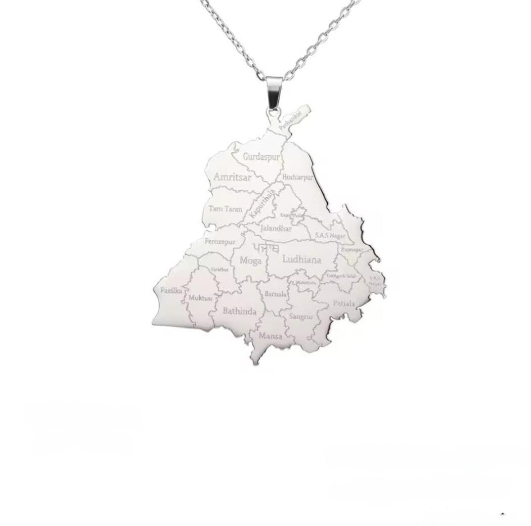 Sikh Faith Punjab Map Necklace / Silver / Gold / Panjab Necklace - image 3