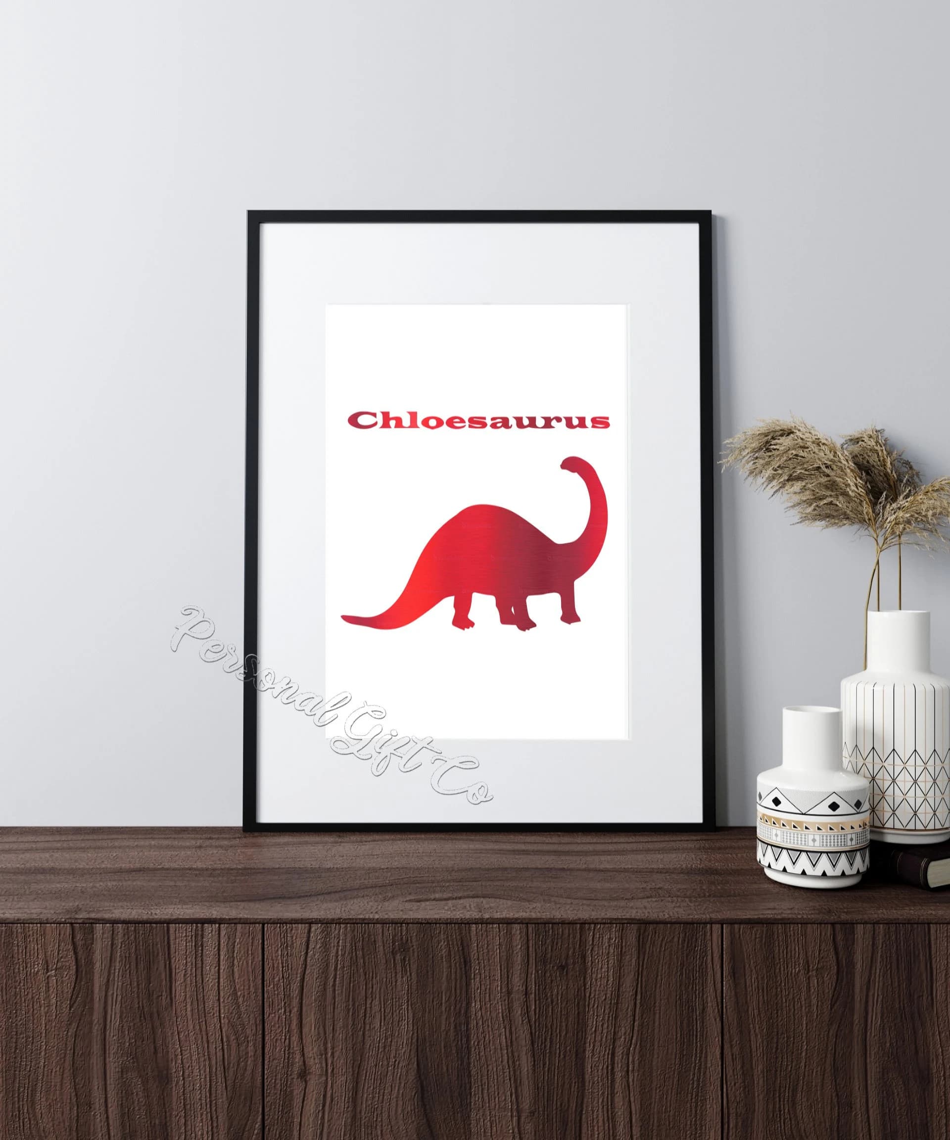 Personalized Brachiosaurus Foil Print, Dinosaur Nursery Decor - image 4