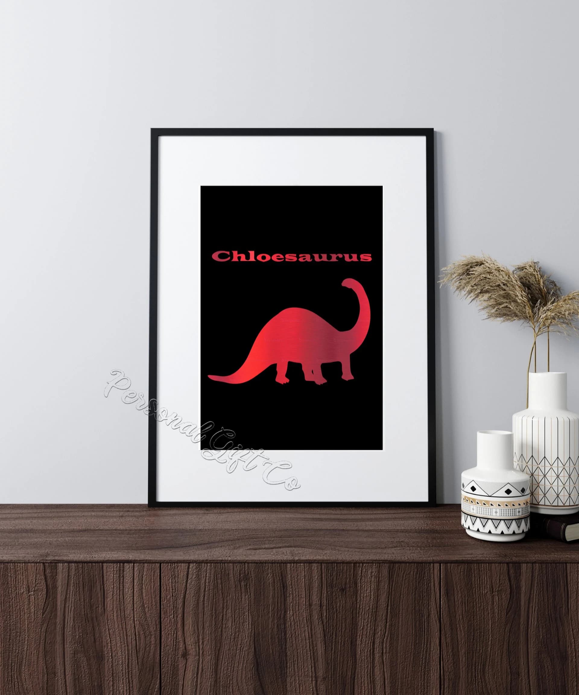 Personalized Brachiosaurus Foil Print, Dinosaur Nursery Decor - image 5