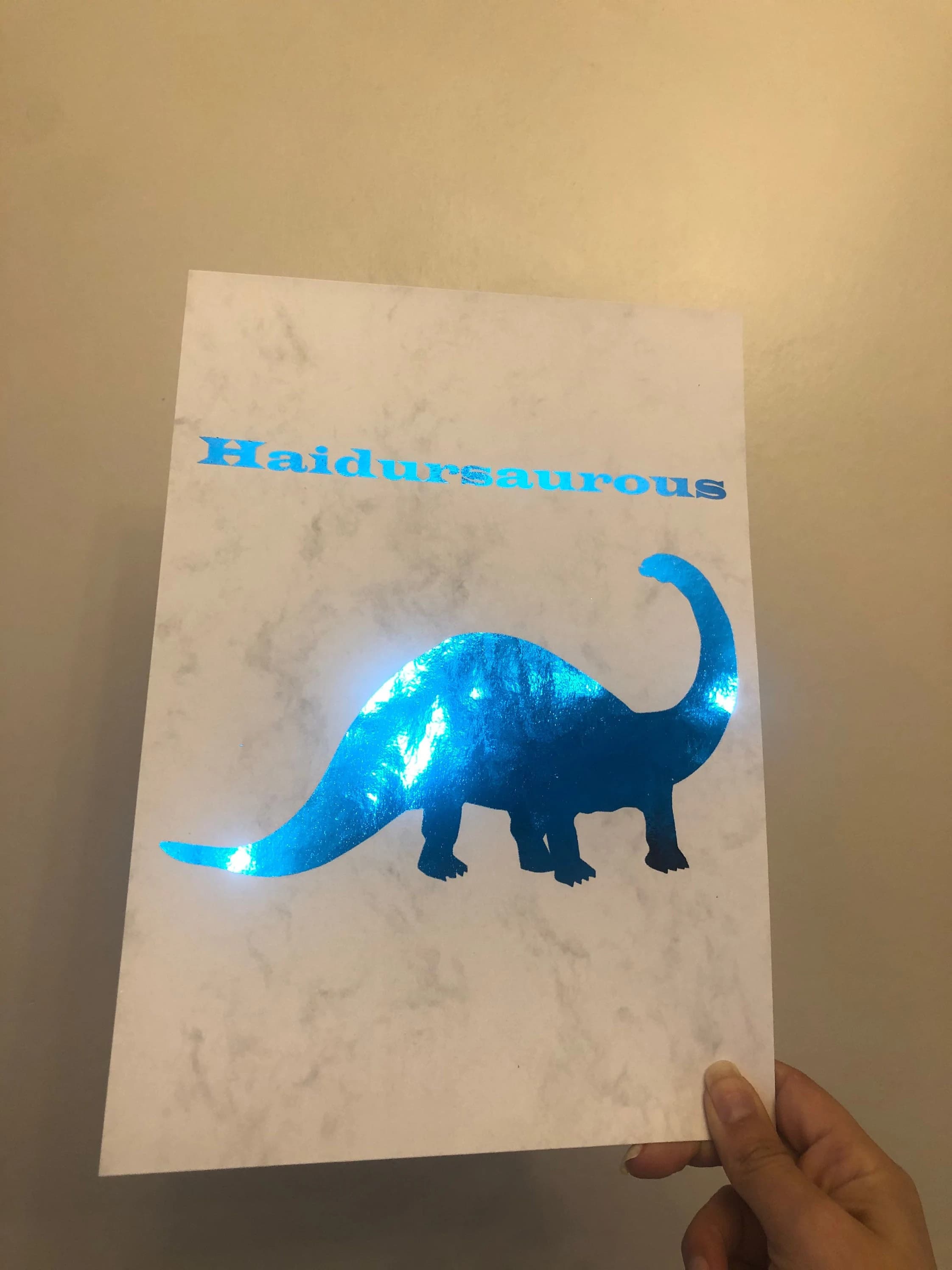 Personalized Brachiosaurus Foil Print, Dinosaur Nursery Decor