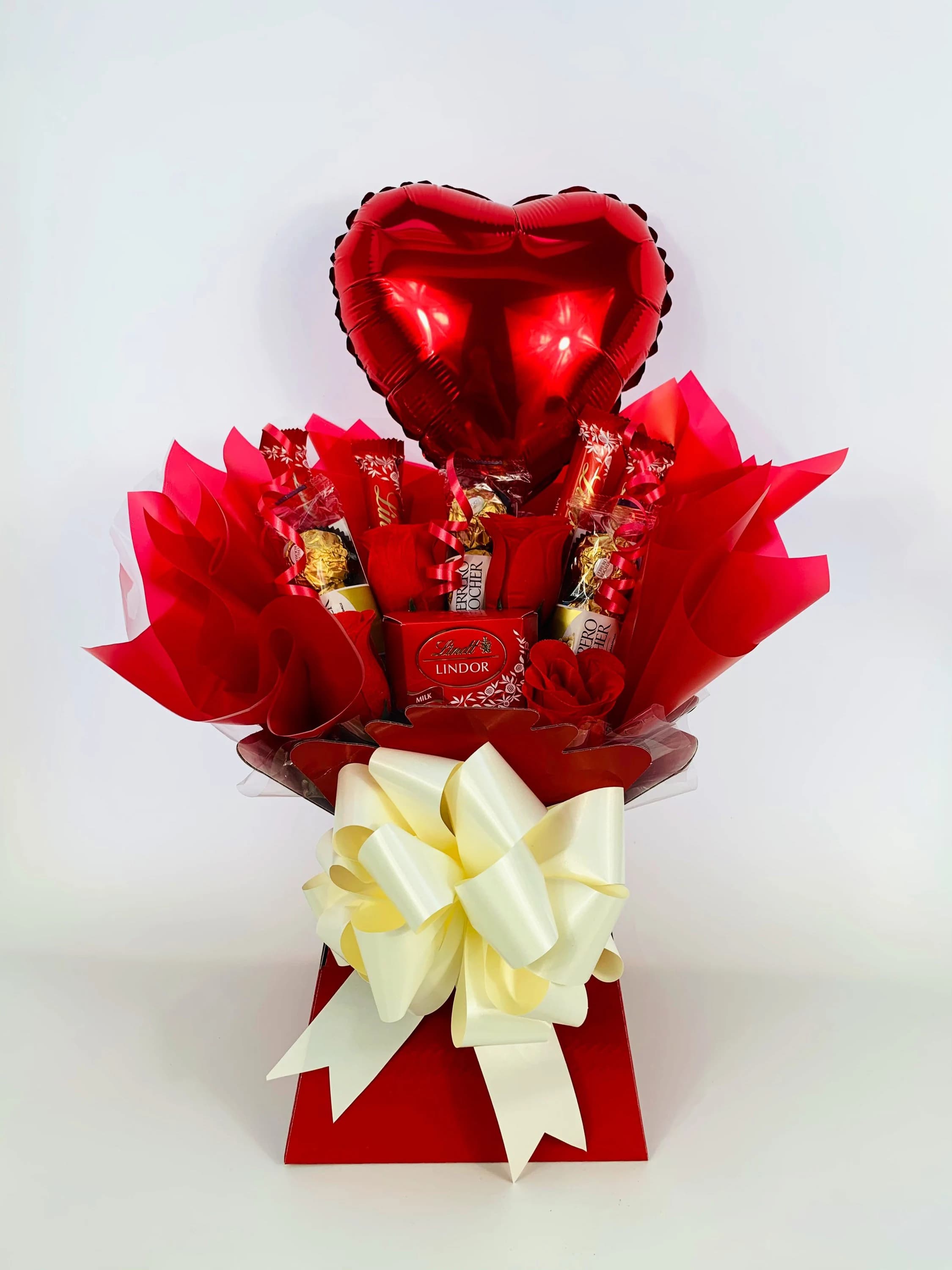 Ferrero Rocher & Lindt Chocolate Bouquet with Red Roses - image 2