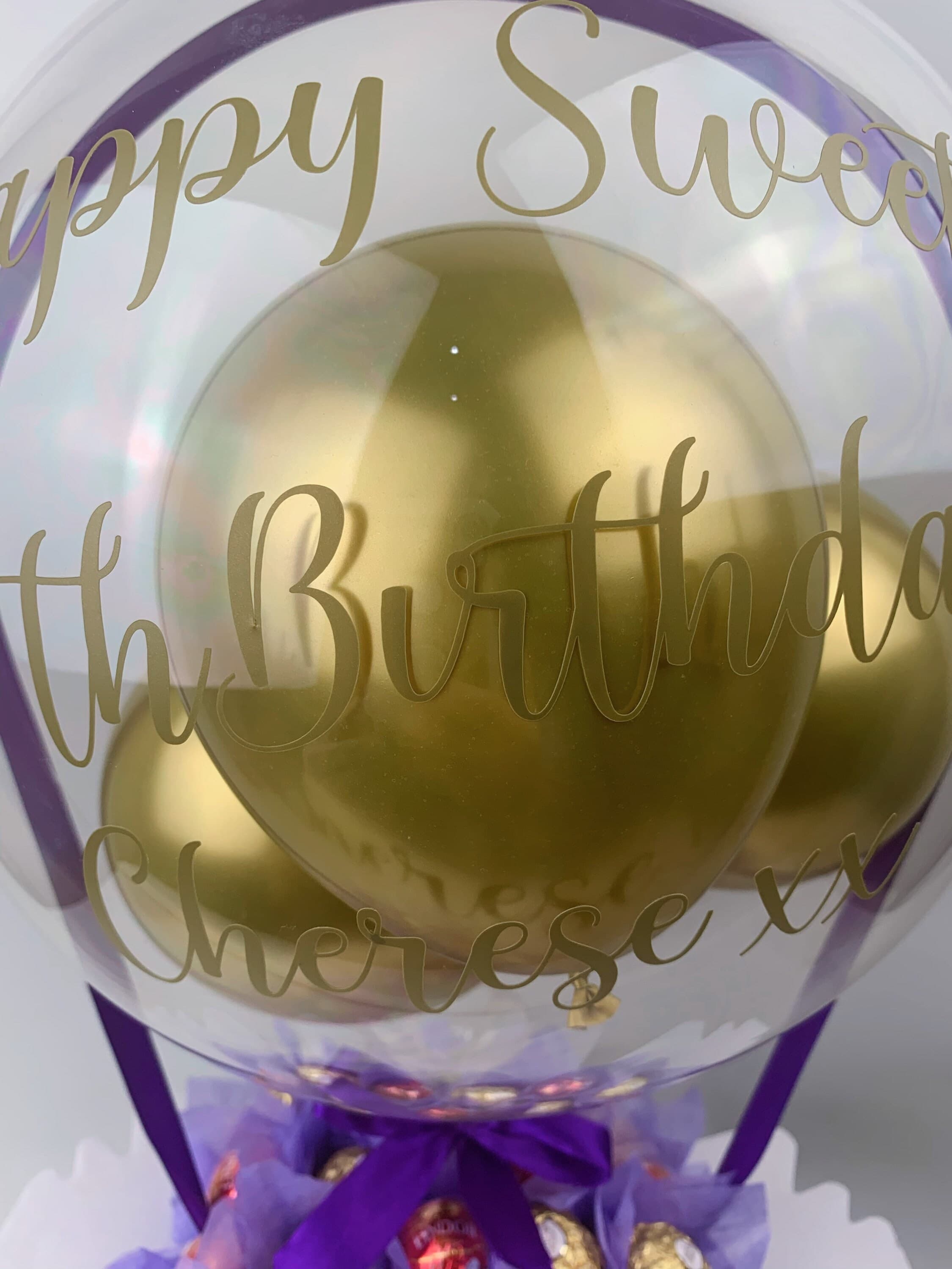 Personalized Bubble Balloon Chocolate Bouquet: Lindor Sweet Hamper - image 3