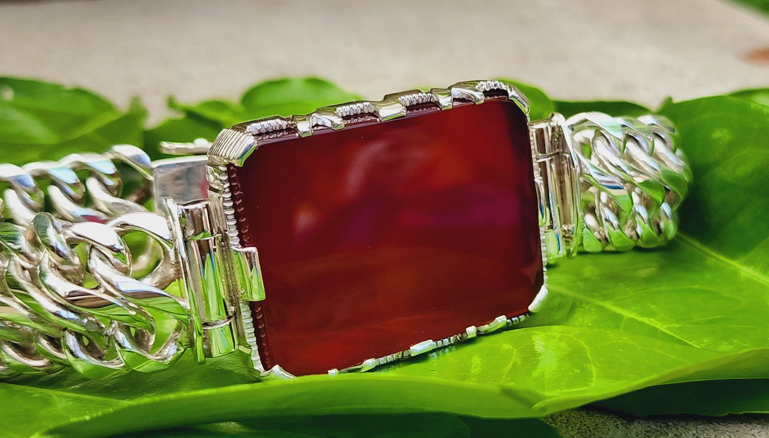 Natural Aqeeq Geometric Bracelet Agate Stone Bracelet Heavy Weight Bracelet Geometric Bracelet Handmade Bracelet with Aqeeq Stone - image 5