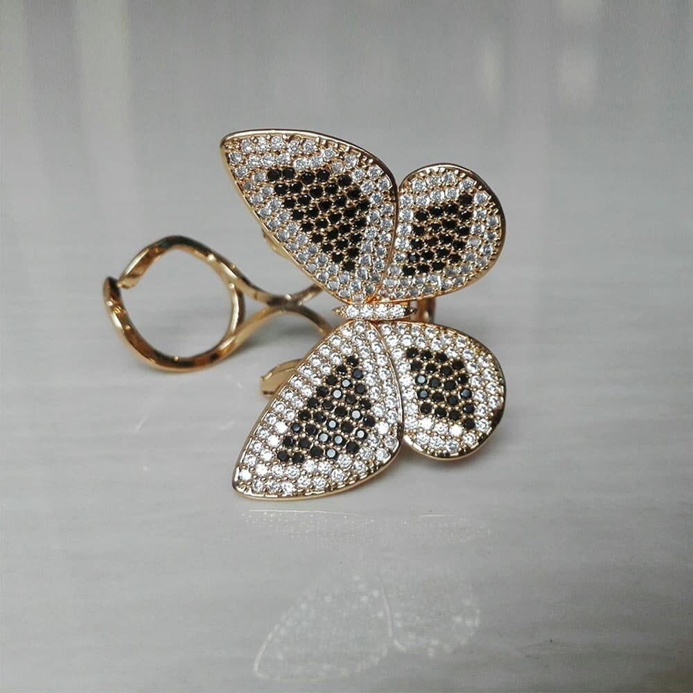 Movable Butterfly Ring Micro Paved Movable Butterfly Shape Ring Moving Butterfly Ring Happy Valentines Day Gift for Her - image 4