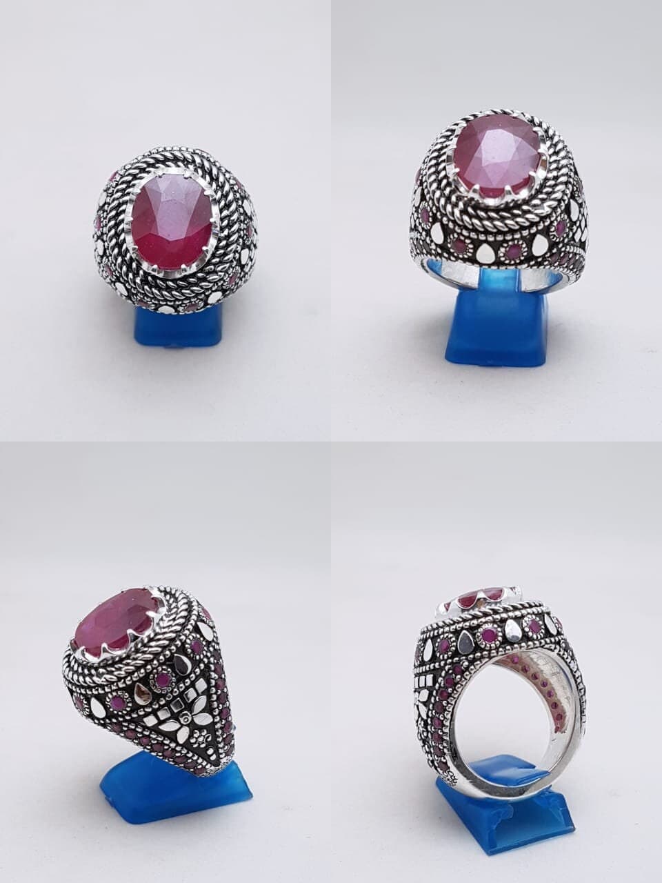 Natural Ruby Stone Ring Yaqoot Ruby Stone 925 Sterling Silver Handmade Designer Ring Rare Red Ruby Stone Vintage Handmade jewelry - image 5