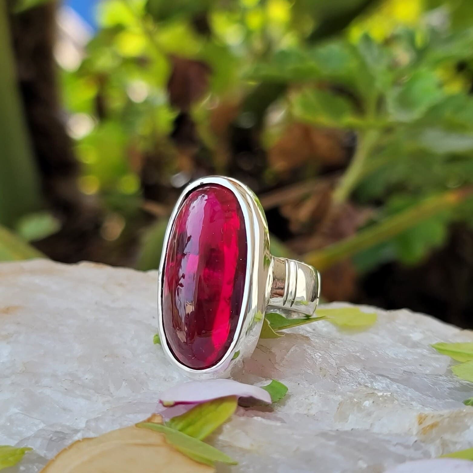 Cabochon Ruby Silver Ring Natural Cabochon Ruby 925 Sterling Silver Handmade RIng Anari Yaqoot Stone Silver Ring - image 5