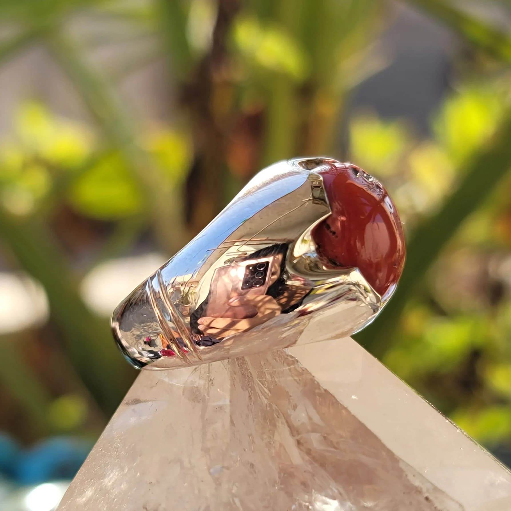 Mens Beautiful Coral Marjaan Ring Natural Coral 925 Sterling Silver Handmade Ring Luxury Great Polished Design Ring Monga Stone Perfect Gift - image 3