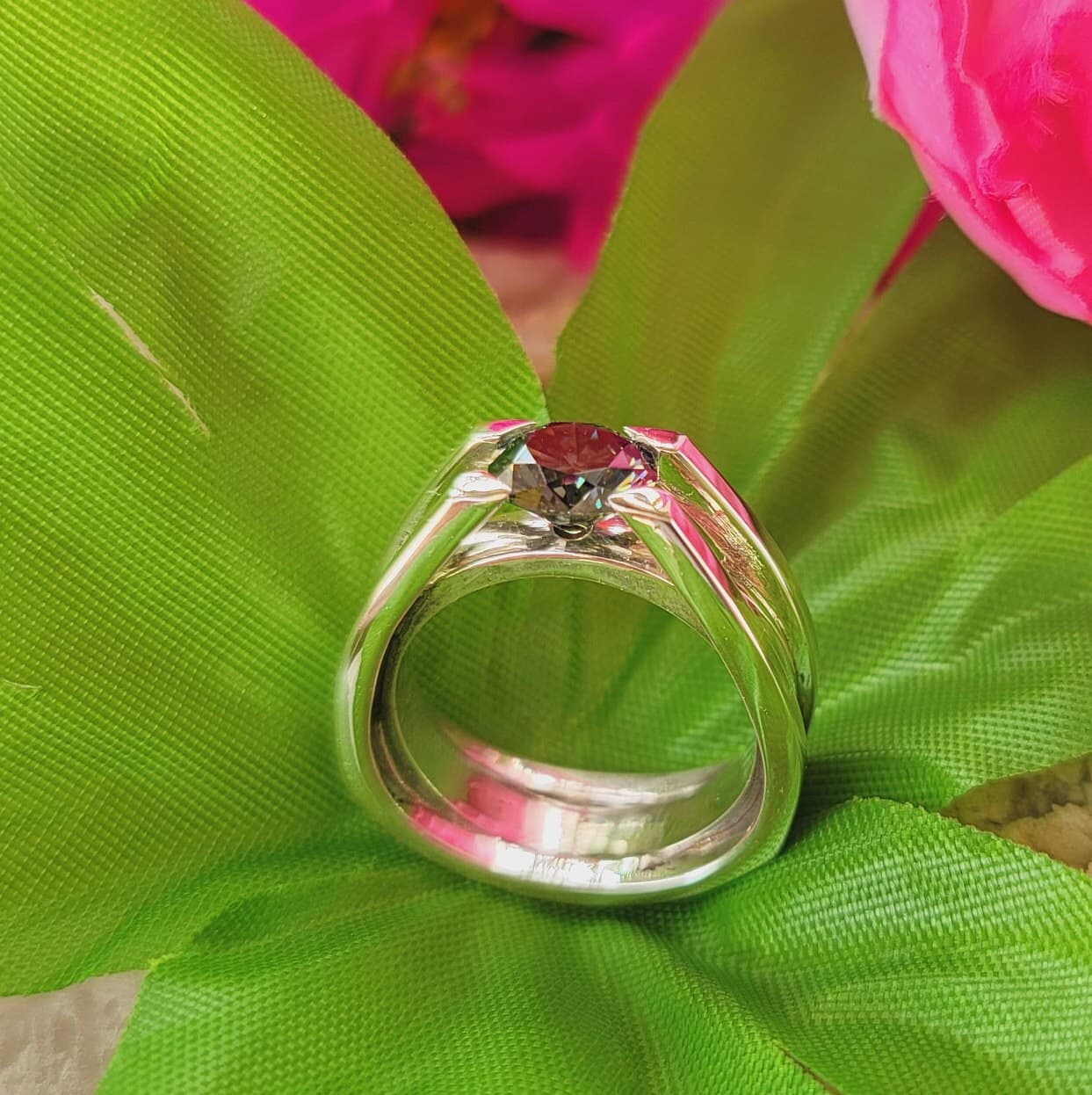 Moissanite Stone 925 Sterling Silver Handmade Designer Ring Moissanite Diamond Stone Solitaire Ring Happy Valentines Day Ring Mothers Day - image 5