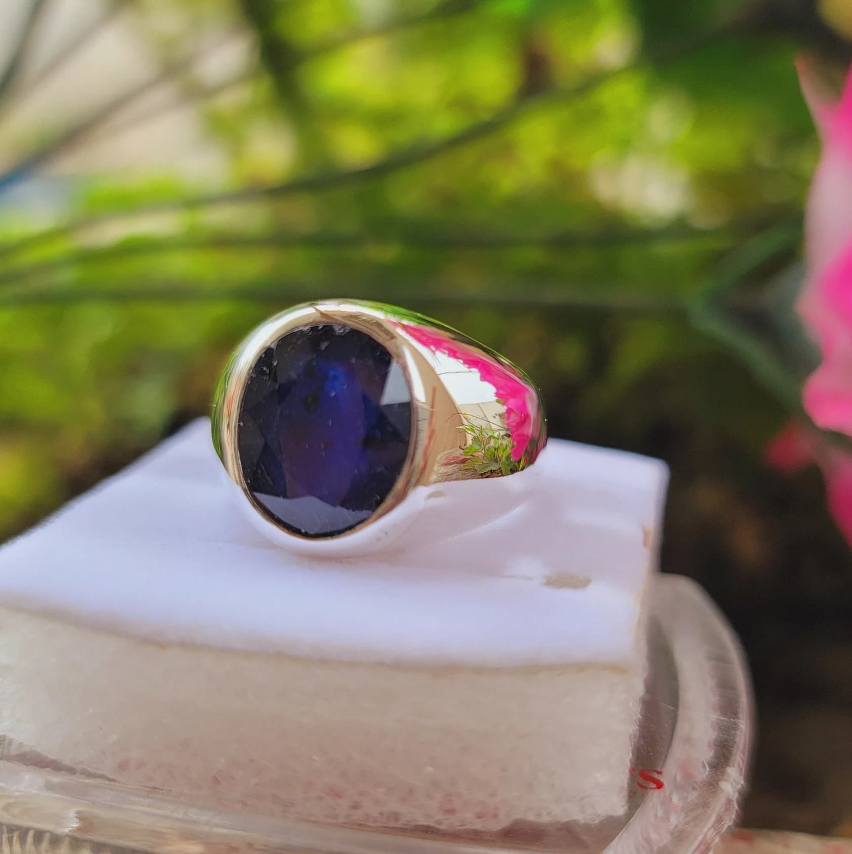 Sapphire Silver Ring Natural Blue Sapphire Neelum Stone Sterling Silver Handmade Ring Men's Sapphire Silver Ring - image 4