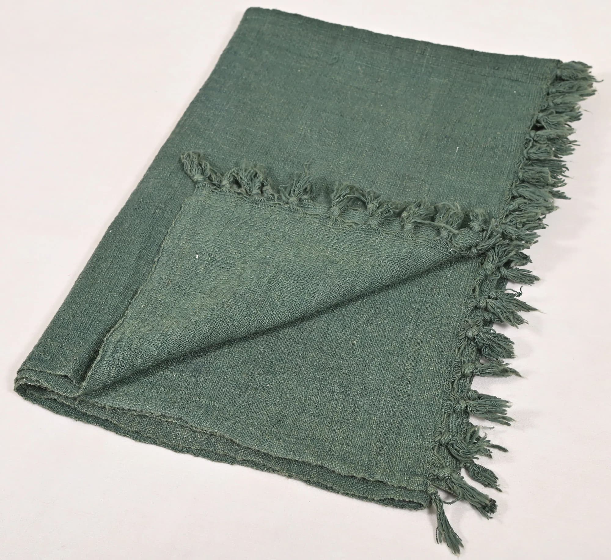 Vintage Mudcloth Reversible Cotton Fall Blanket, Indian Khes Handloom 30-40 Years Old Sofa Throw, Plain Ethnic Blanket For Bedroom, Couch - image 3