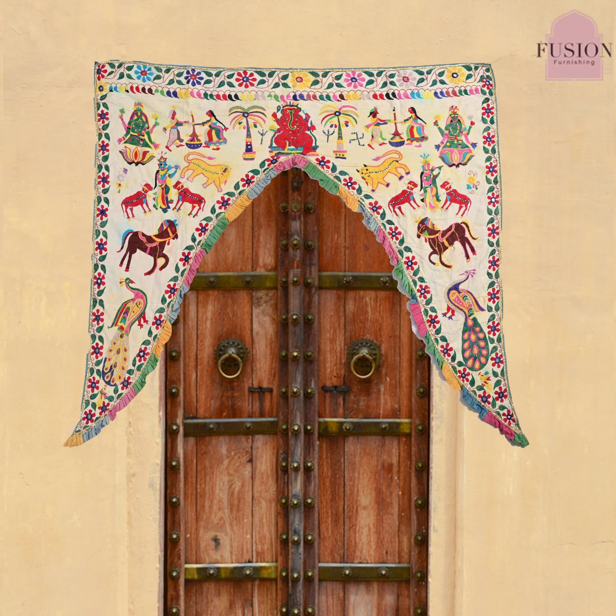 Door Toran - Boho window valence Indian door hanging bohemian tapestry gypsy curtain hippie home decor Indian wall tapestry handmade toran