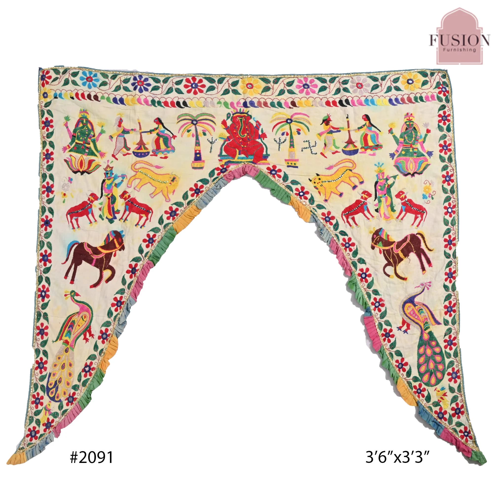 Door Toran - Boho window valence Indian door hanging bohemian tapestry gypsy curtain hippie home decor Indian wall tapestry handmade toran - image 3